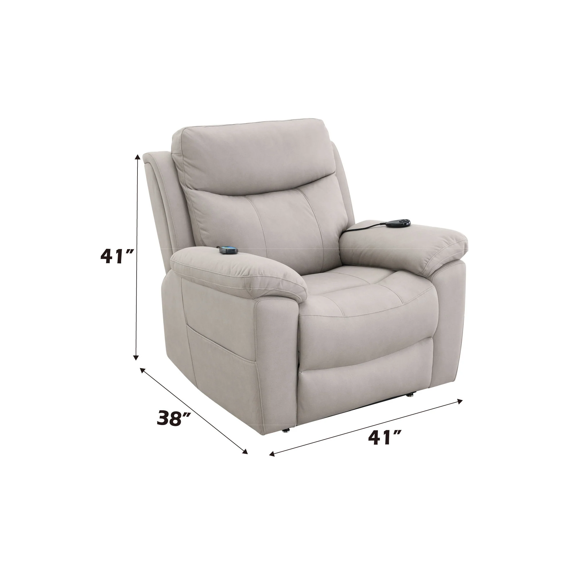 Chriki - Power Motion Recliner With Lift Heating Massage Chair - Beige - Image 4