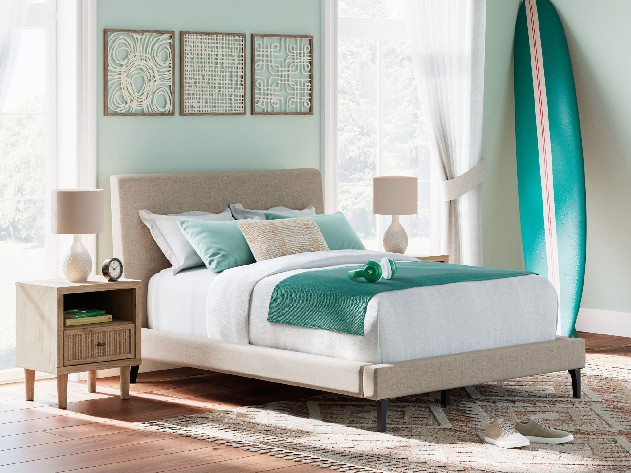 Cielden - Upholstered Bed With Roll Slats - Image 3