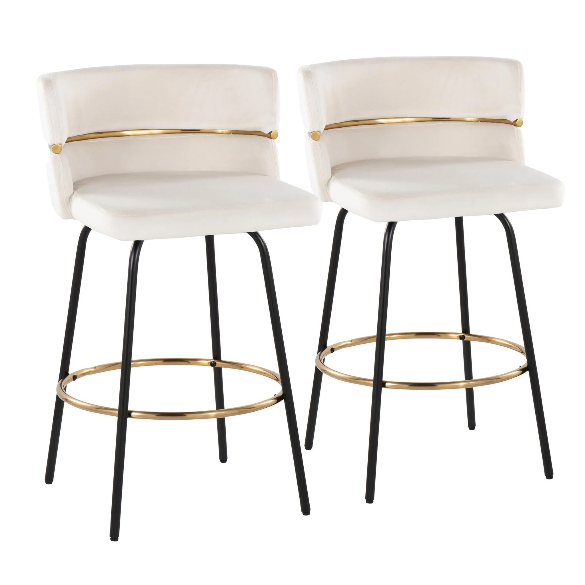 Cinch - Contemporary Fixed Height Counter Stool With Swivel & Round Footrest (Set of 2) - Image 2