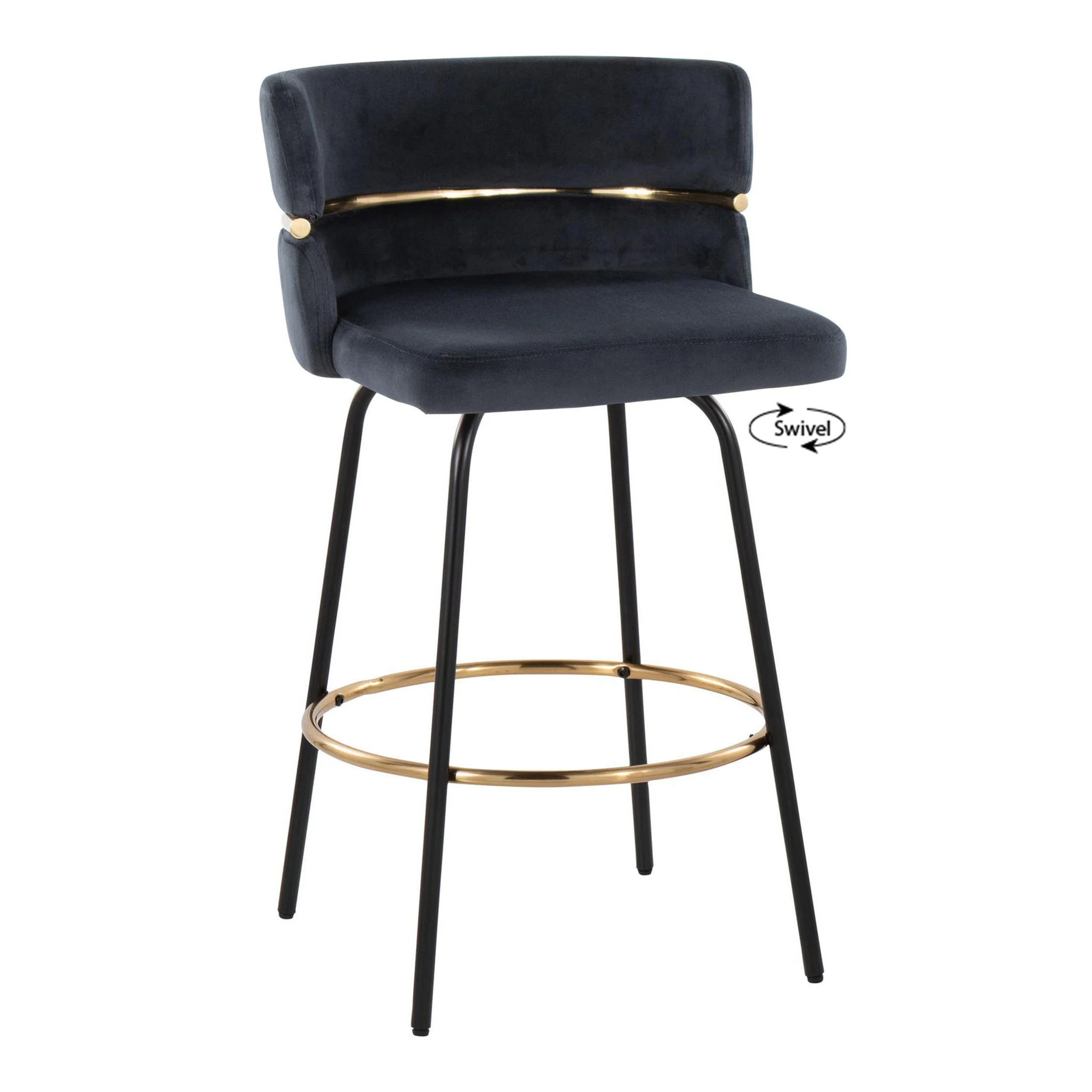 Cinch - Contemporary Fixed Height Counter Stool With Swivel & Round Footrest (Set of 2) - Image 4