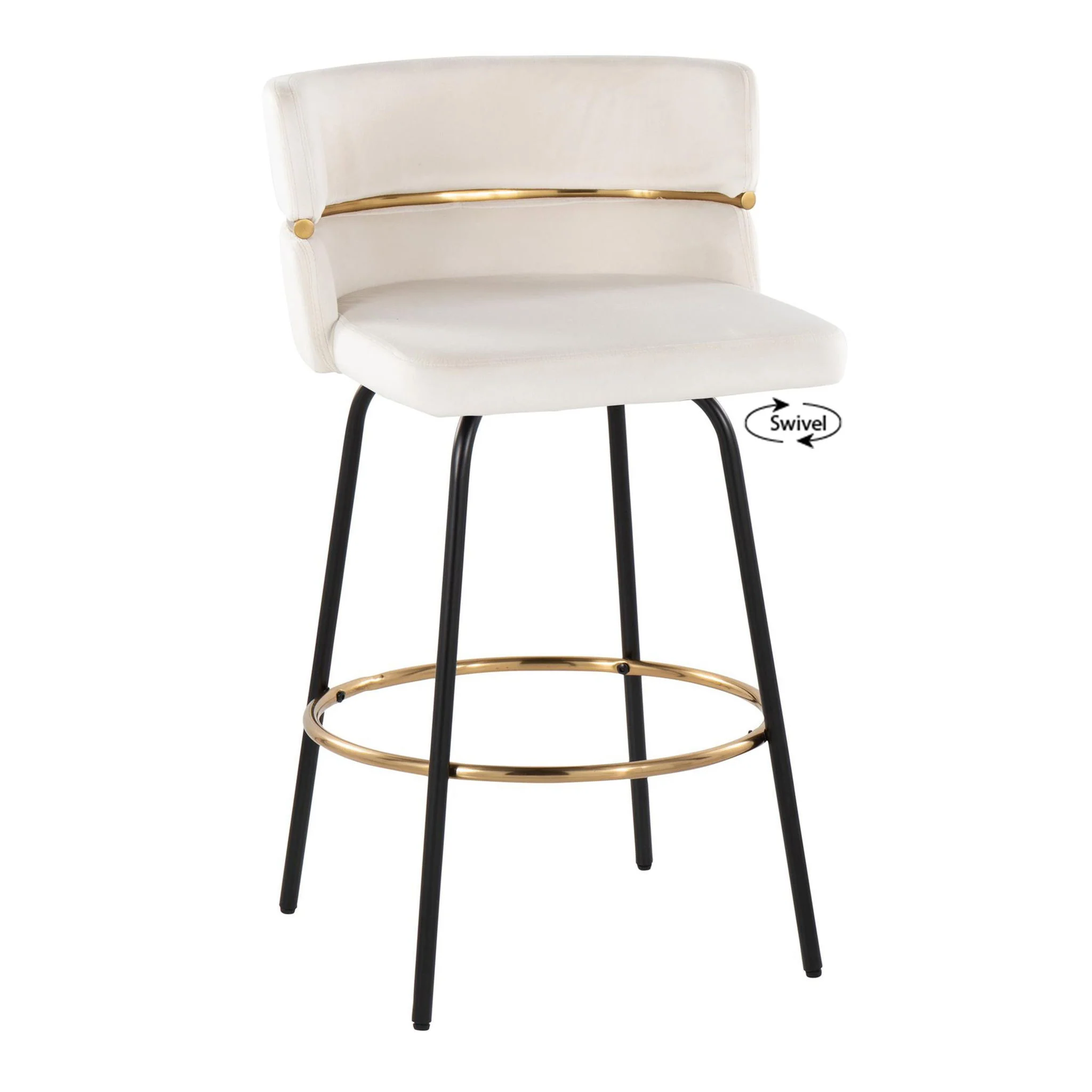 Cinch - Contemporary Fixed Height Counter Stool With Swivel & Round Footrest (Set of 2) - Image 8