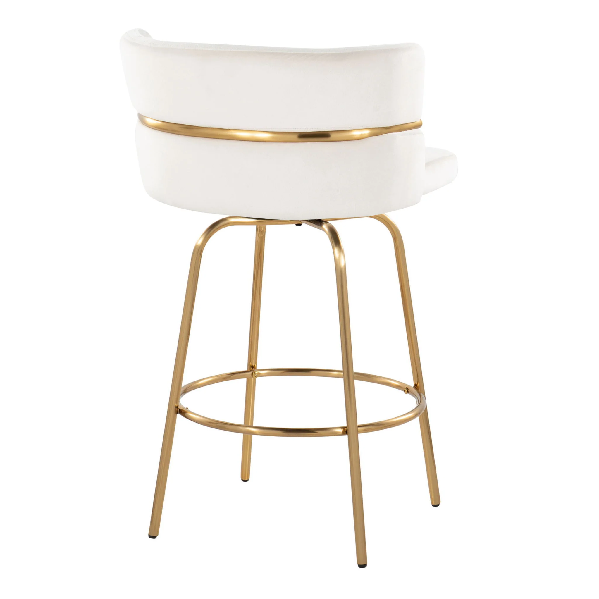 Cinch - Glam / Art Deco Fixed Height Counter Stool With Swivel With Round Footrest (Set of 2) - Image 7