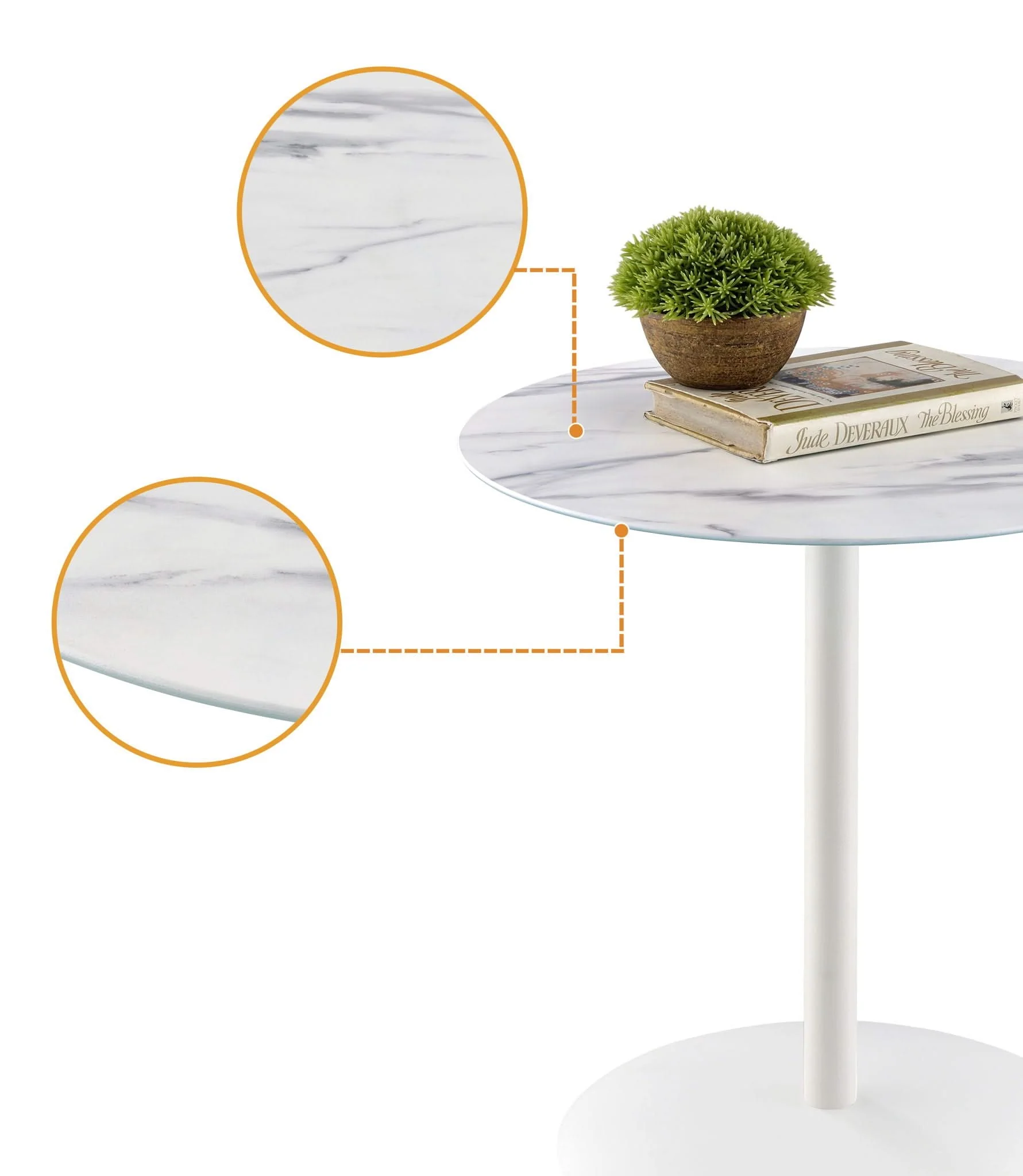 Circa - 17.5" End Table With Marble Textured Top - Image 5