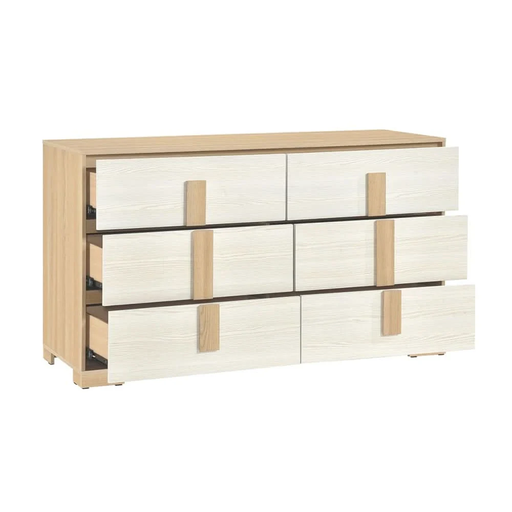 City Avenue Two-Tone Contemporary 5-Piece Bedroom Set with Natural Wood Grain Finish (Queen/King) - Image 10