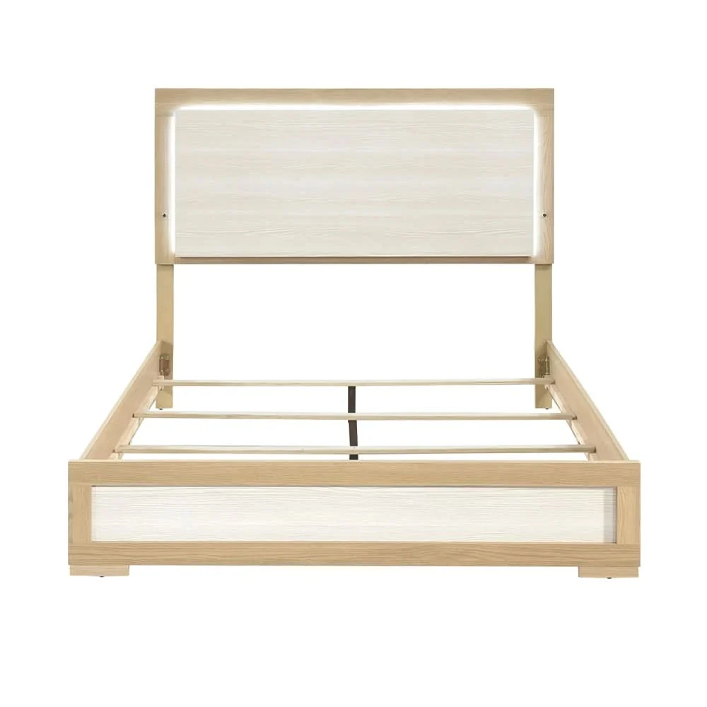 City Avenue Two-Tone Contemporary 5-Piece Bedroom Set with Natural Wood Grain Finish (Queen/King) - Image 5