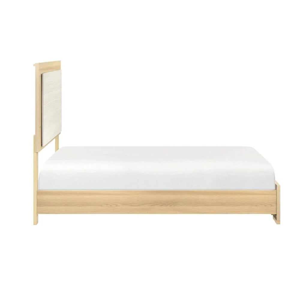 City Avenue Two-Tone Contemporary 5-Piece Bedroom Set with Natural Wood Grain Finish (Queen/King) - Image 6