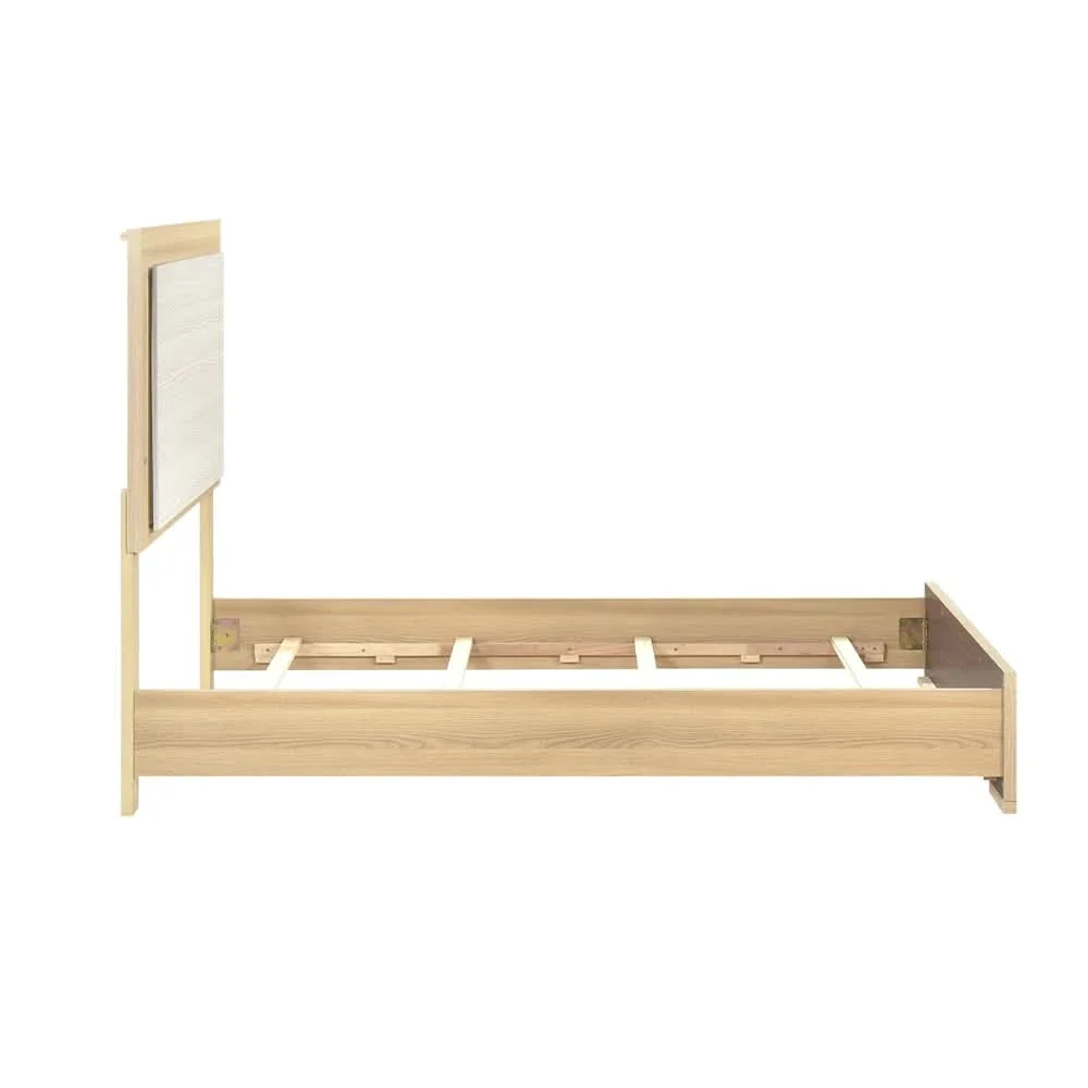 City Avenue Two-Tone Contemporary 5-Piece Bedroom Set with Natural Wood Grain Finish (Queen/King) - Image 7