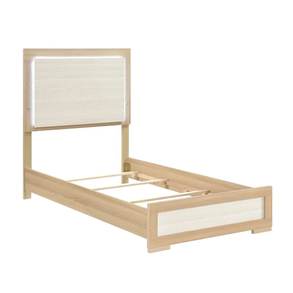 City Avenue Two-Tone Contemporary Youth 5-Piece Bedroom Set with Natural Wood Grain Finish (Twin/Full) - Image 3