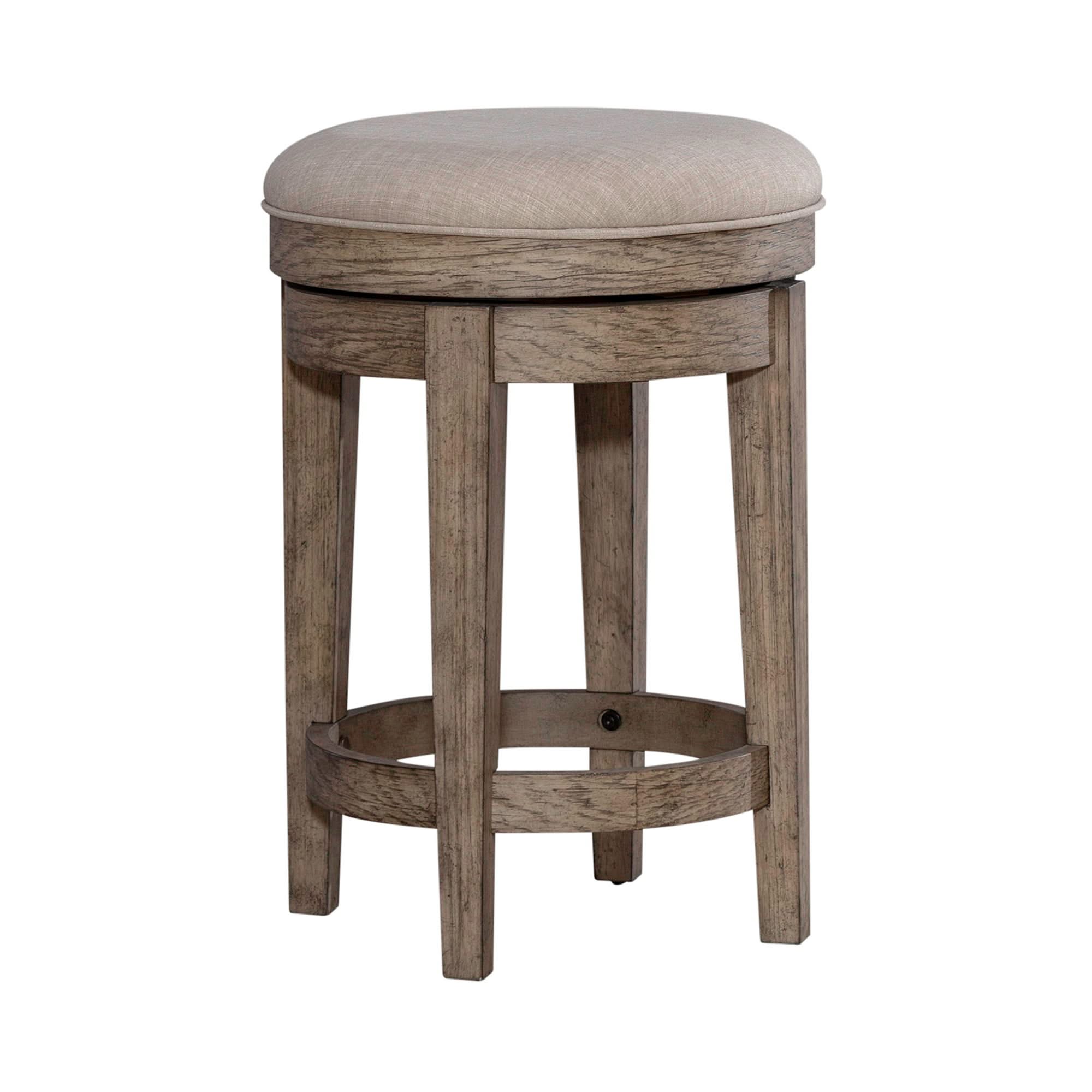 City Scape - Upholstered Swivel Console Stool - Burnished Beige - Image 3
