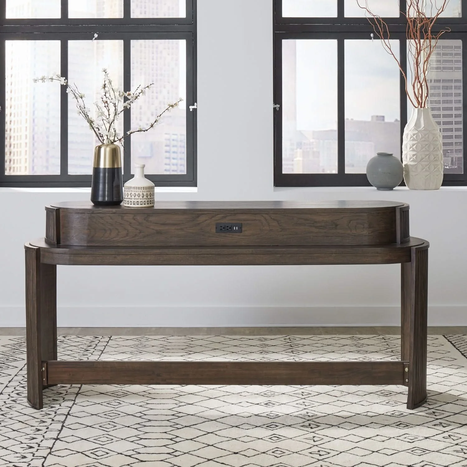 City View - 4 Piece Table Set (Console Bar Table & 3 Console Stools) - Coffee Bean - Image 3