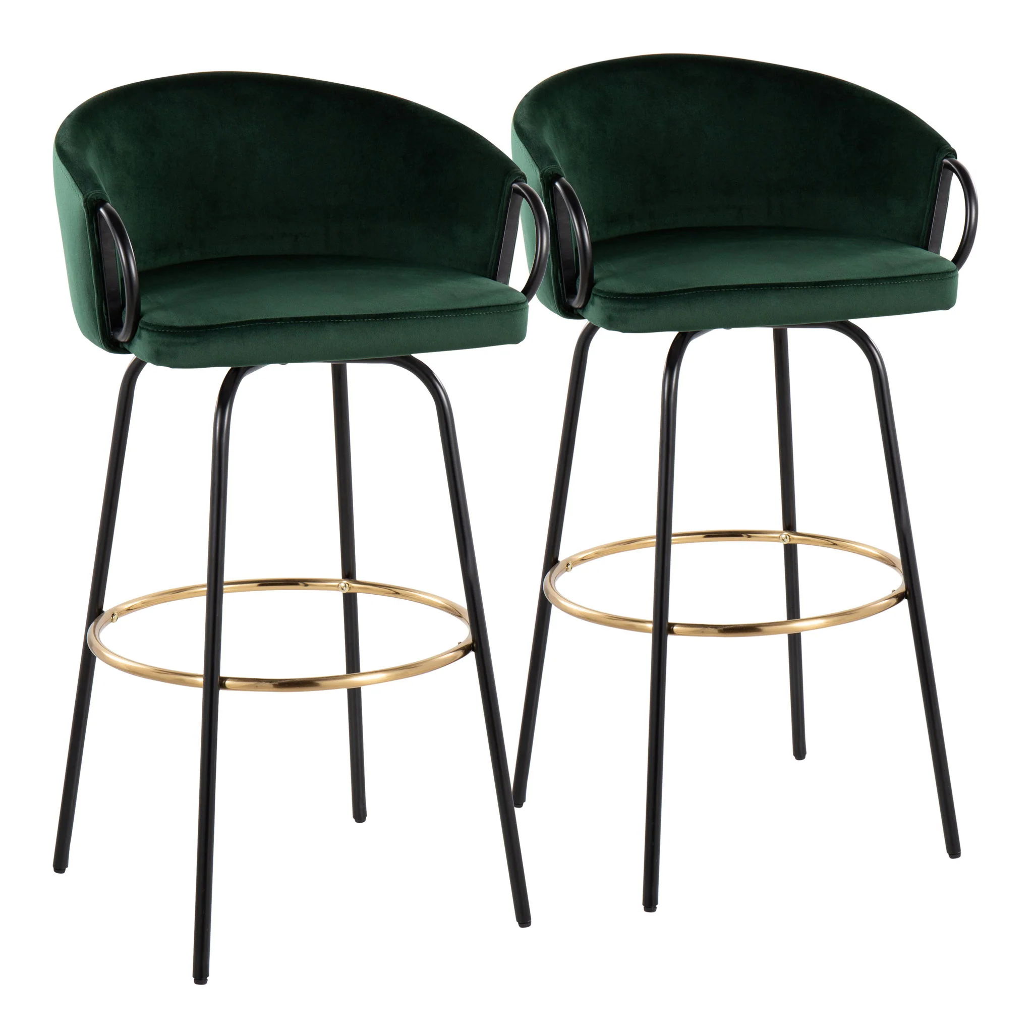 Claire - Contemporary / Glam Barstool With Footrest (Set of 2) - Image 2