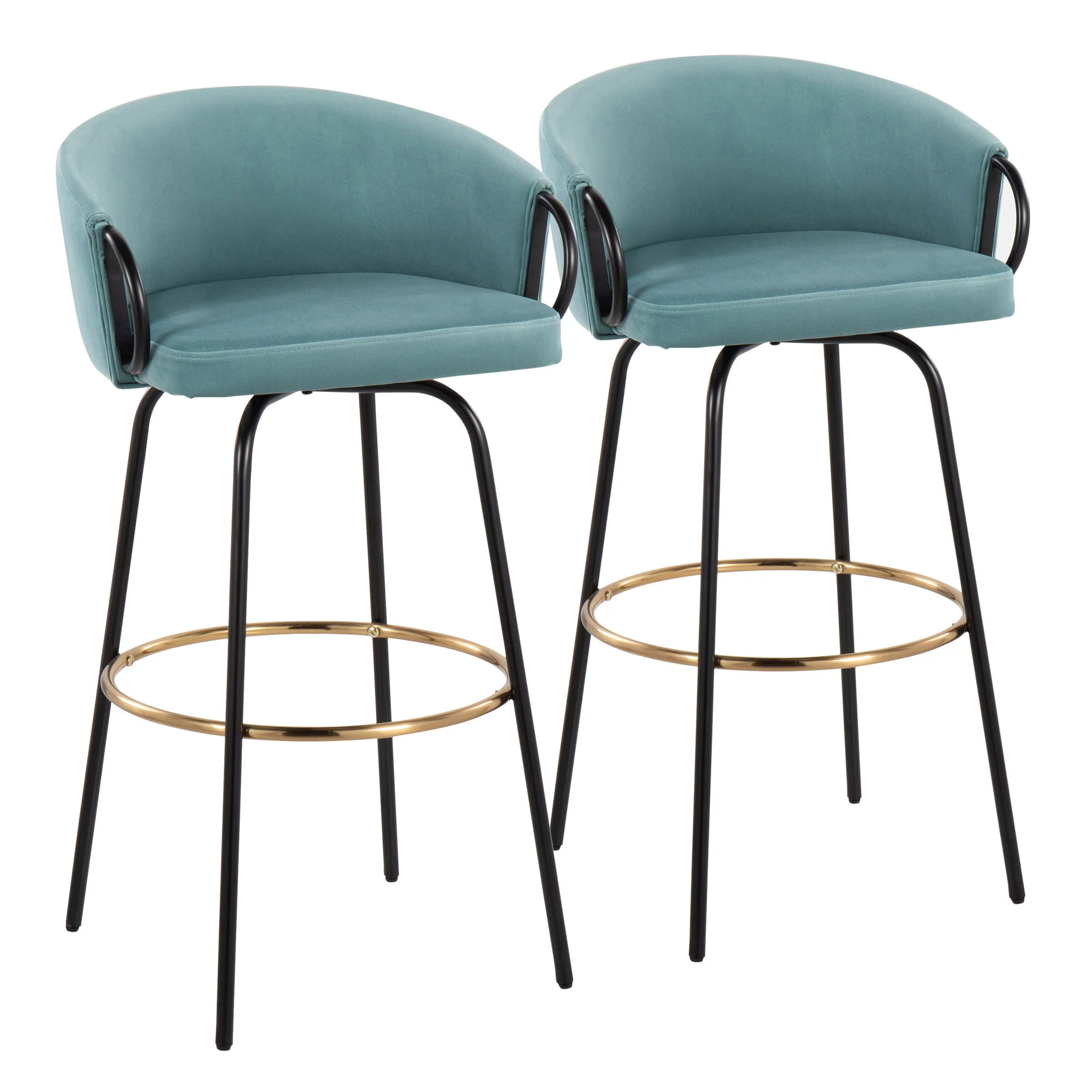 Claire - Contemporary / Glam Barstool With Footrest (Set of 2) - Image 3