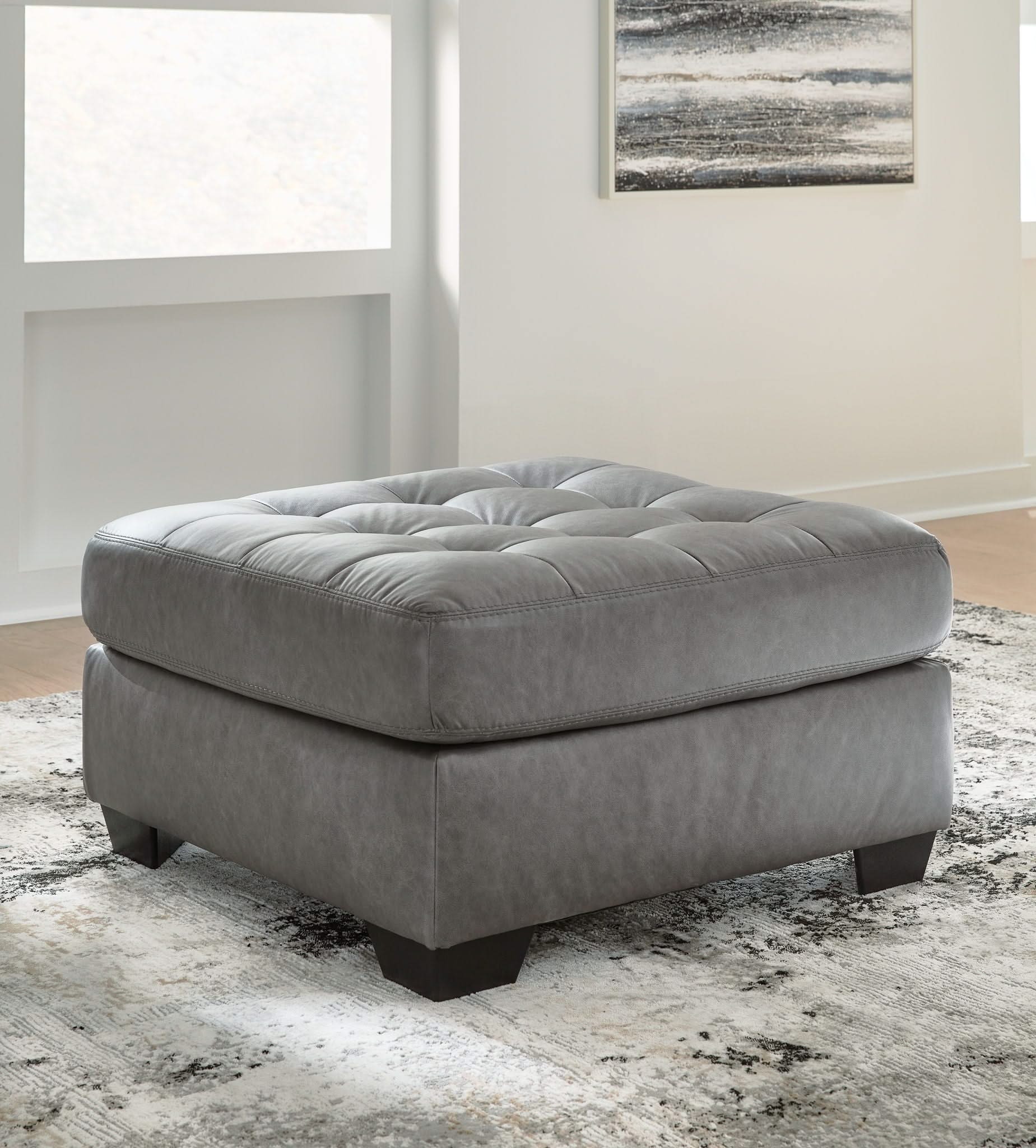 Clairette Court - Oversized Accent Ottoman - Alloy - Image 2