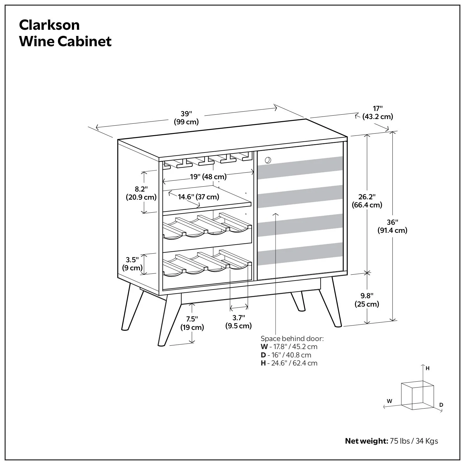 Clarkson - Wine Cabinet - Brown - Image 4