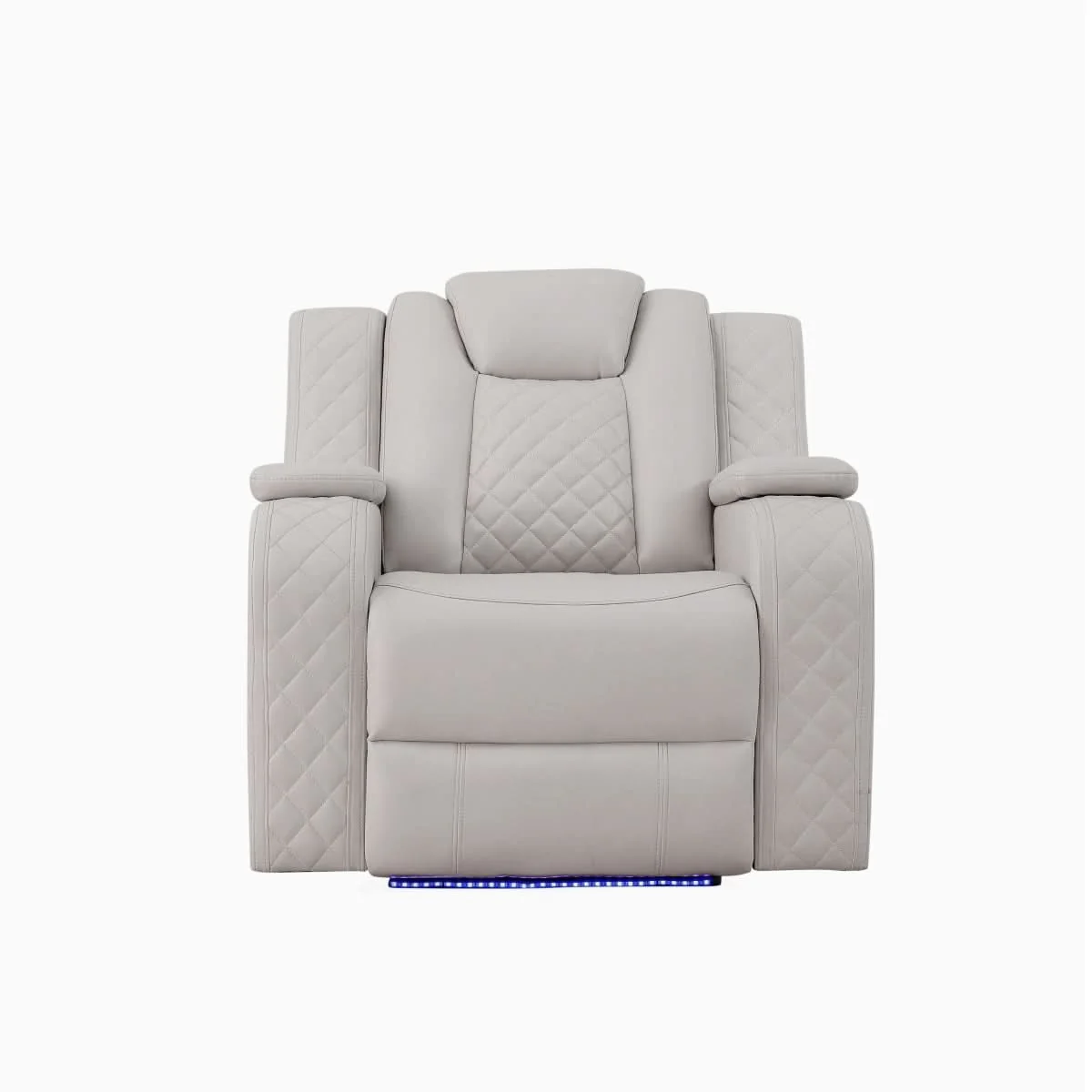 Cleo Black or Dove Contemporary Power Recliner with Power Headrest and LED Lighting - Image 3
