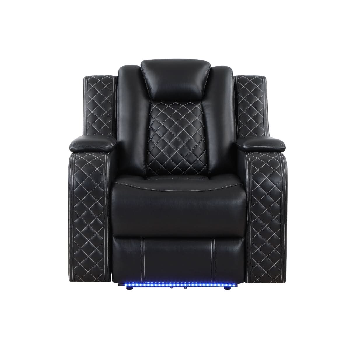 Cleo Black or Dove Contemporary Power Recliner with Power Headrest and LED Lighting - Image 4