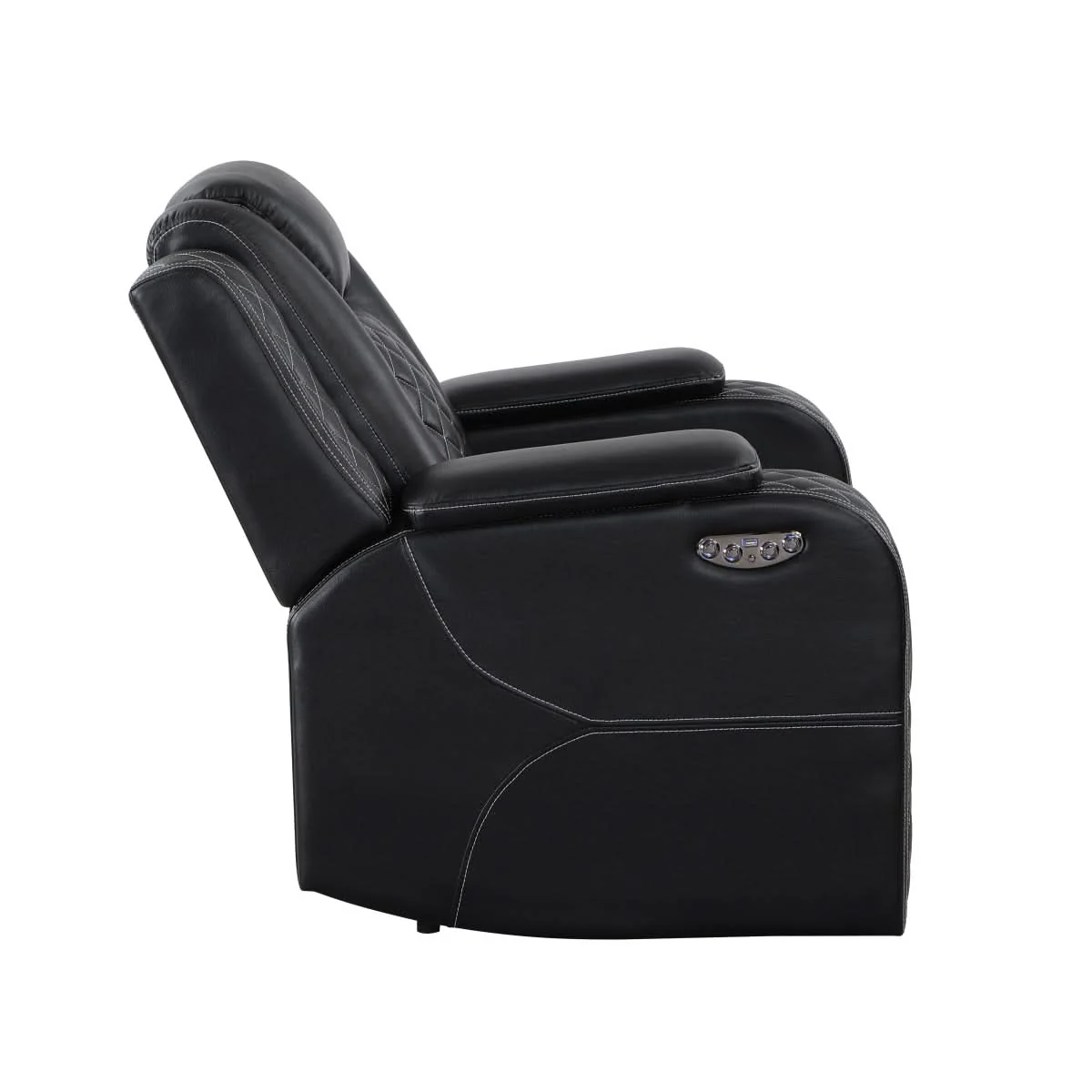 Cleo Black or Dove Contemporary Power Recliner with Power Headrest and LED Lighting - Image 8