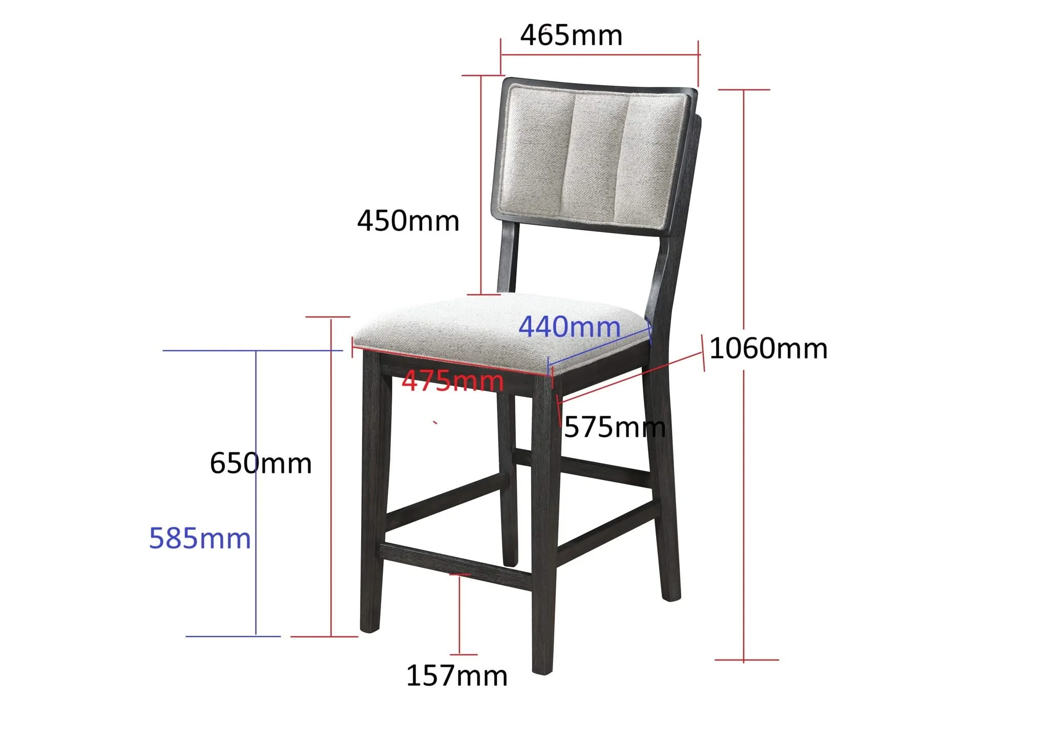 Cline - Counter Height Chair (Set of 2) - Charcoal / Gray - Image 3
