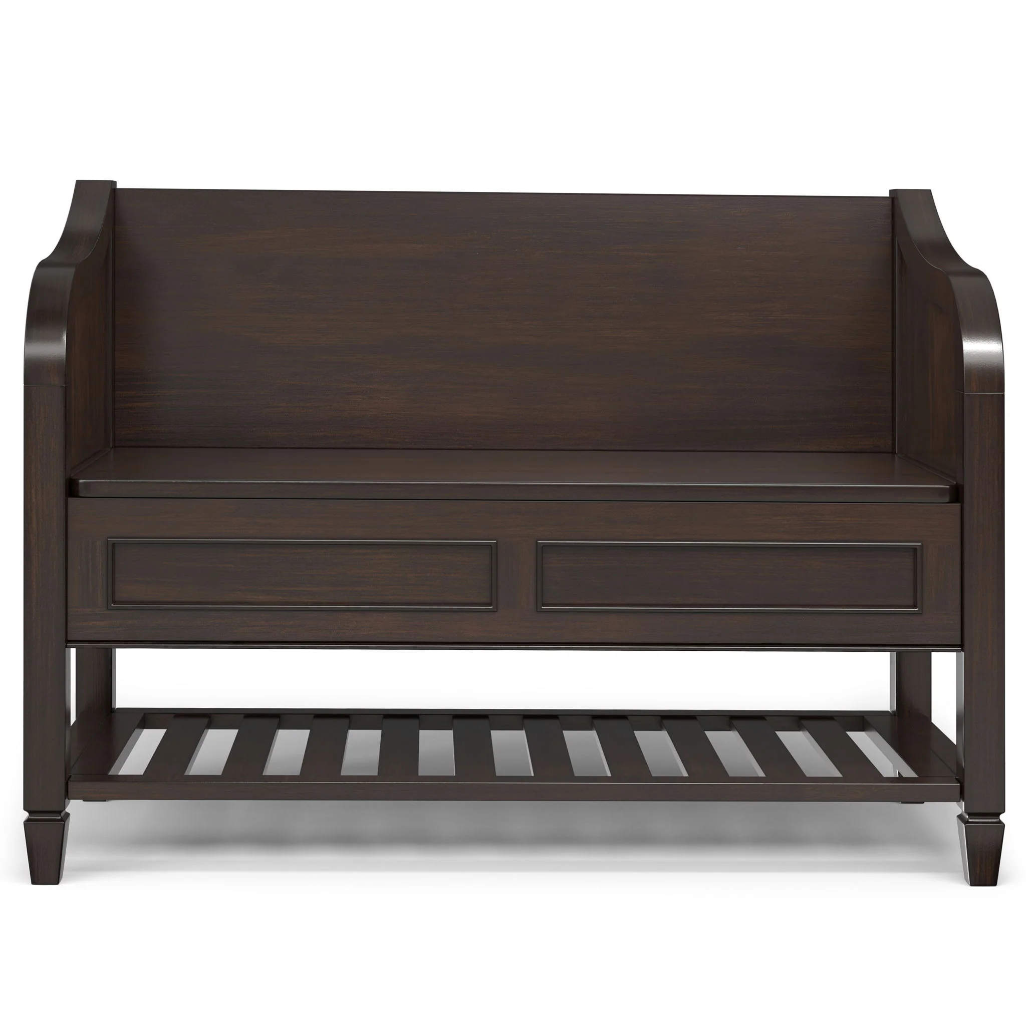 Connaught - Entryway Storage Bench With Shelf - Chestnut - Image 4