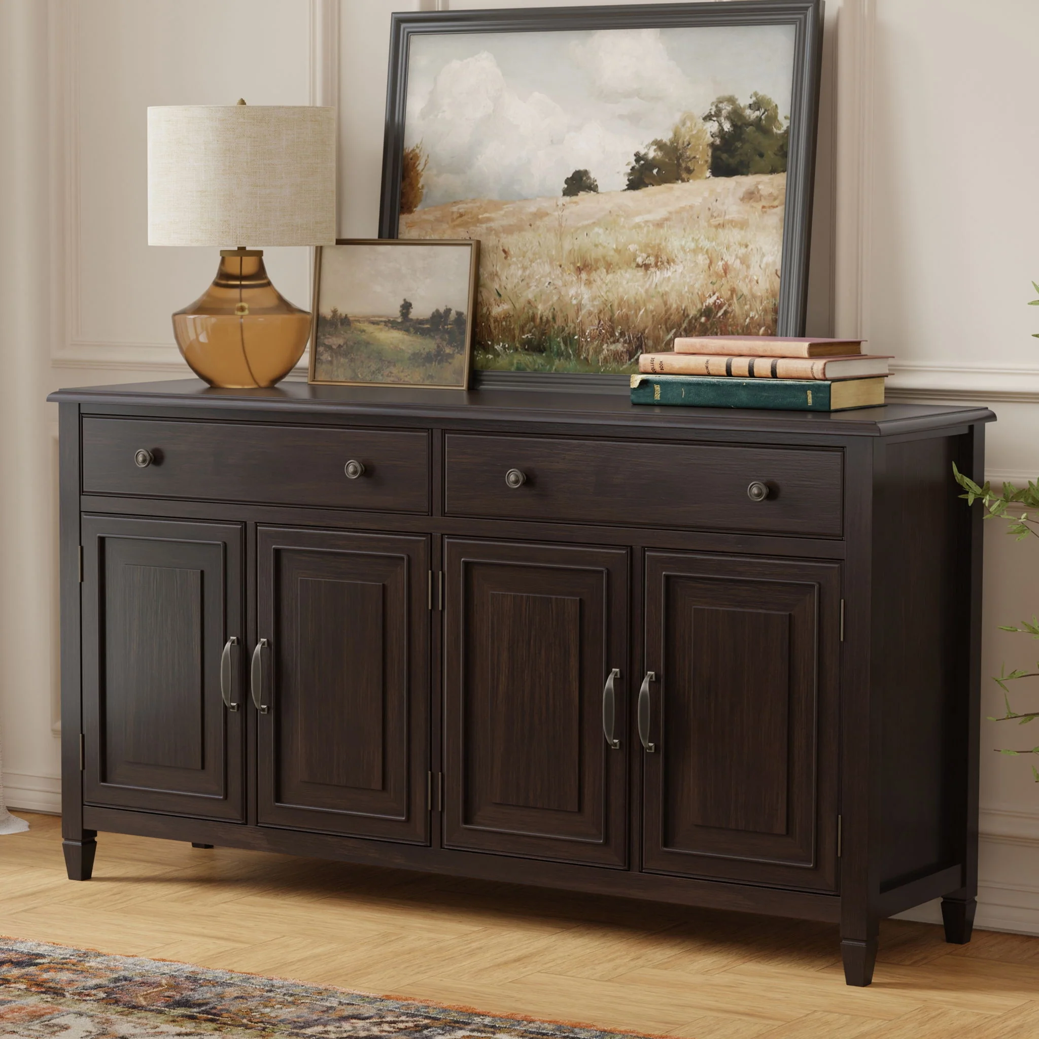 Connaught - Large Sideboard Buffet Storage Cabinet - Brown - Image 2