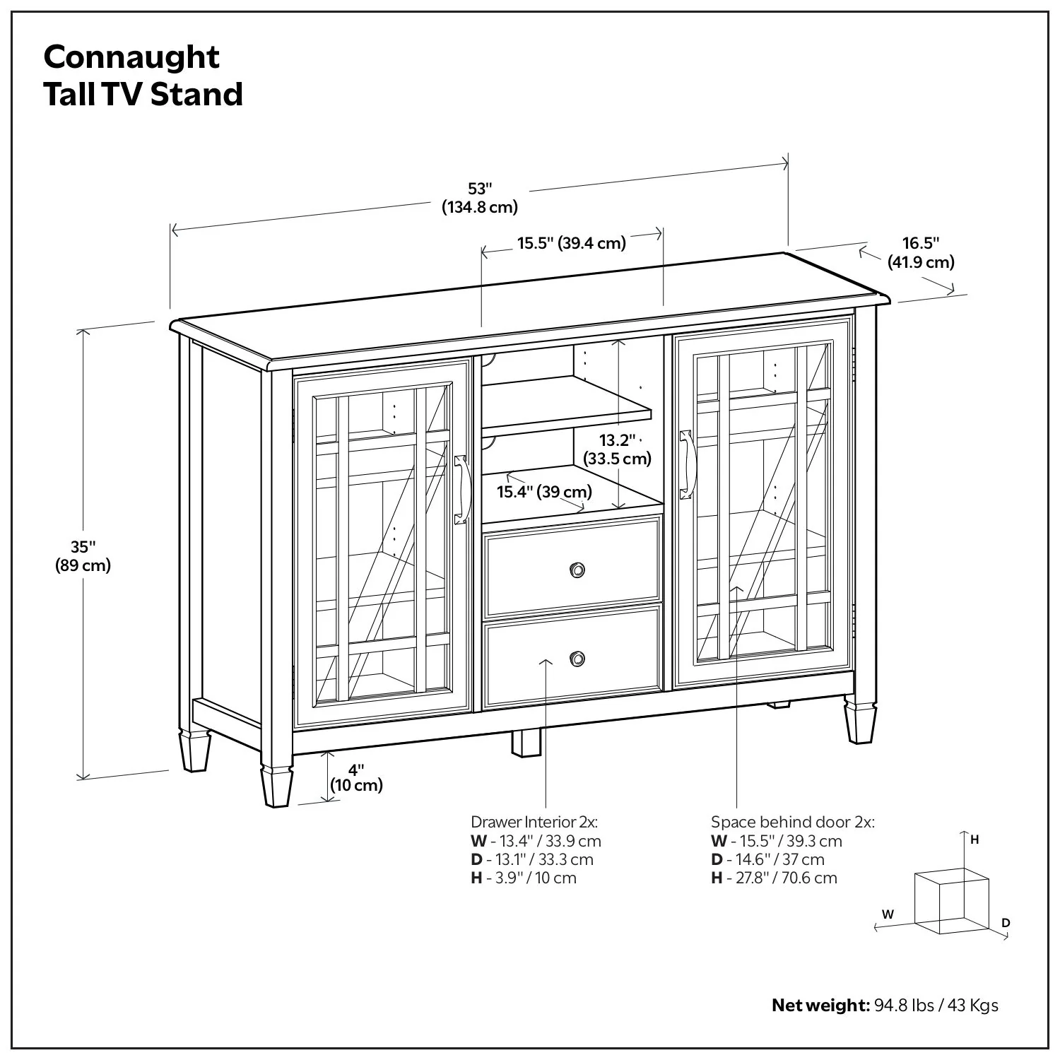 Connaught - Tall TV Stand - Brown - Image 3
