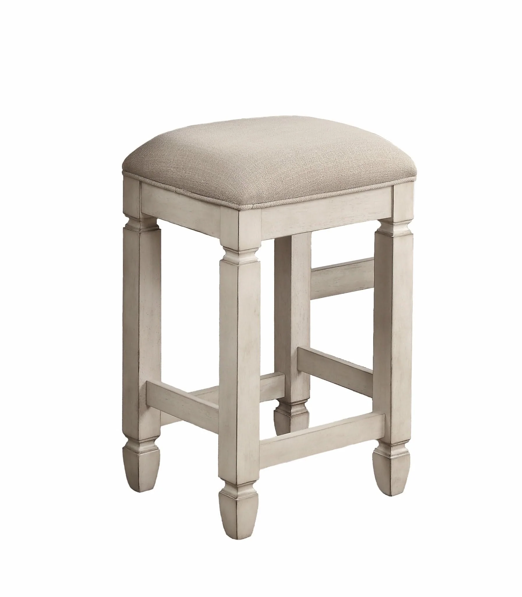 Console Table With 4 Stools - Antique White - Image 4