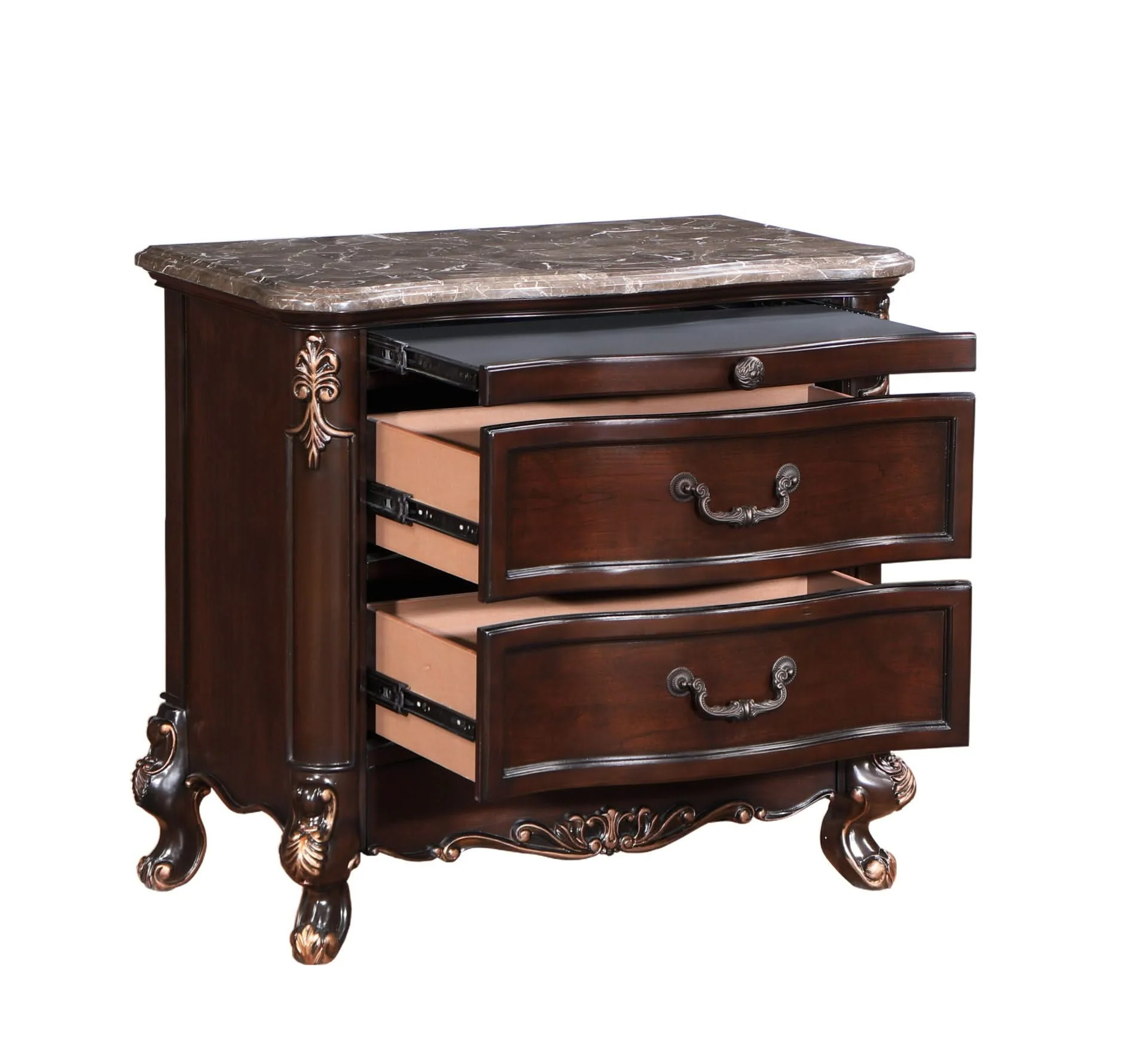 Constantine - Nightstand With Marble Top - Cherry - Image 2