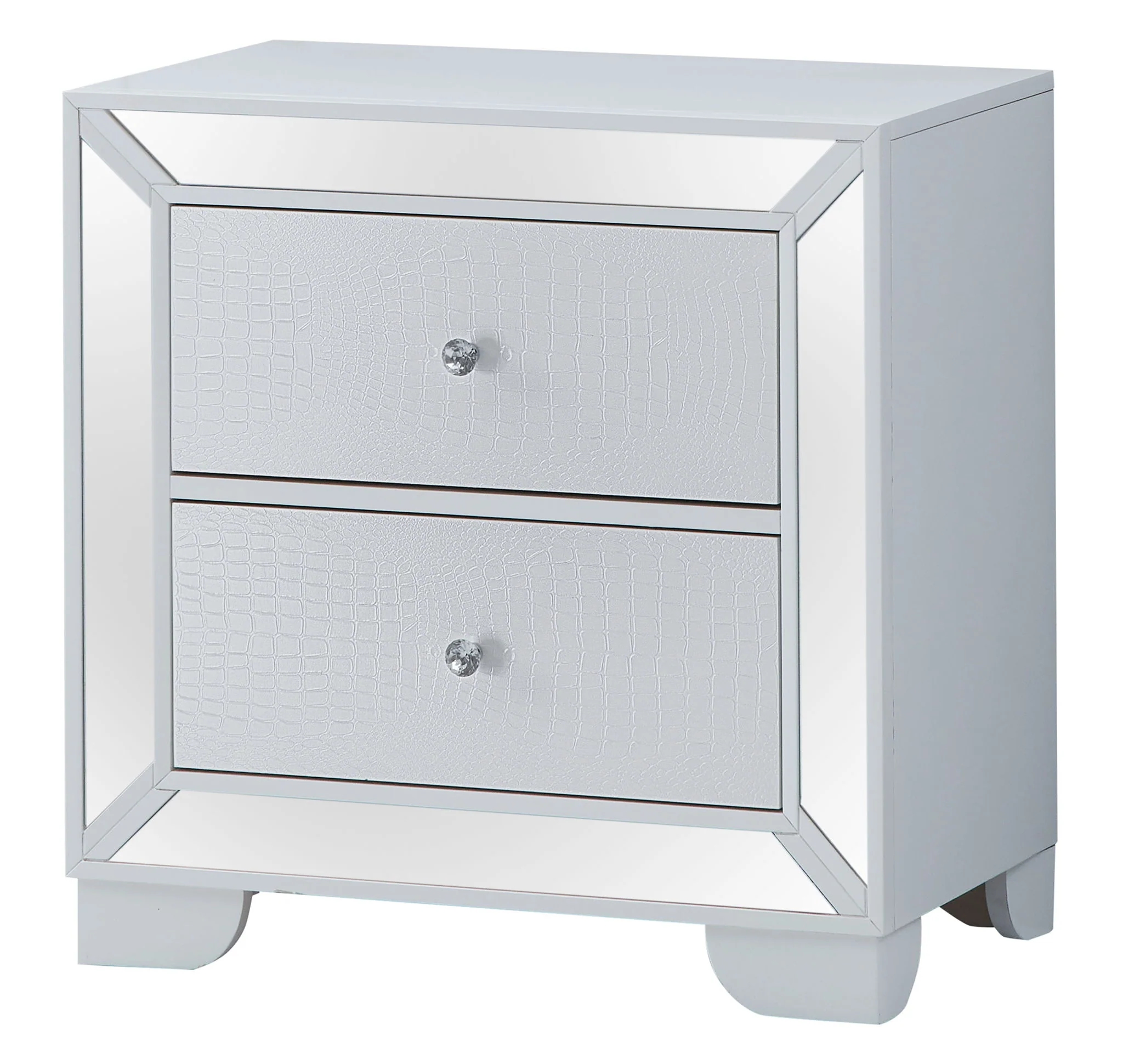 Contemporary Nightstand - Silver Champagne - Particle Board - Image 4