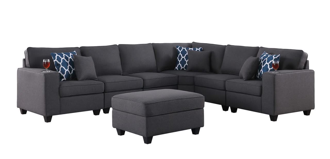 Cooper - Sectional Sofa With Ottomans And Cupholder - Image 10