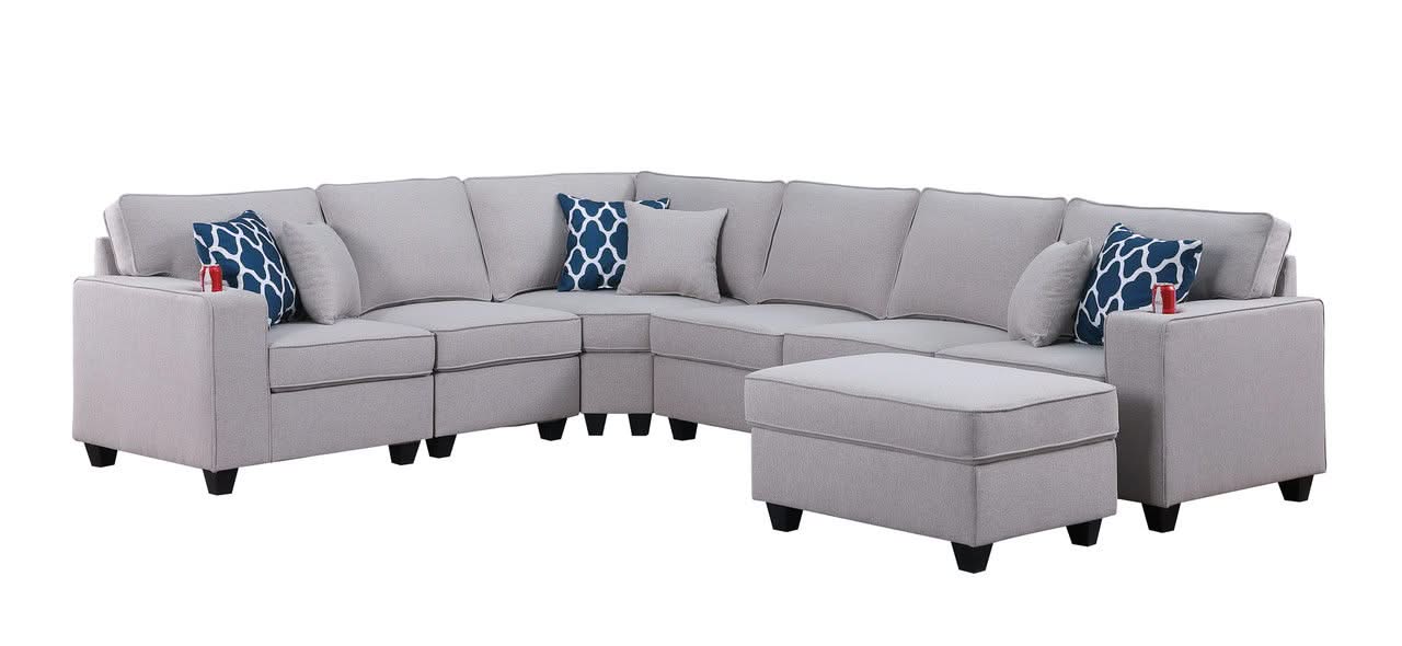 Cooper - Sectional Sofa With Ottomans And Cupholder - Image 12