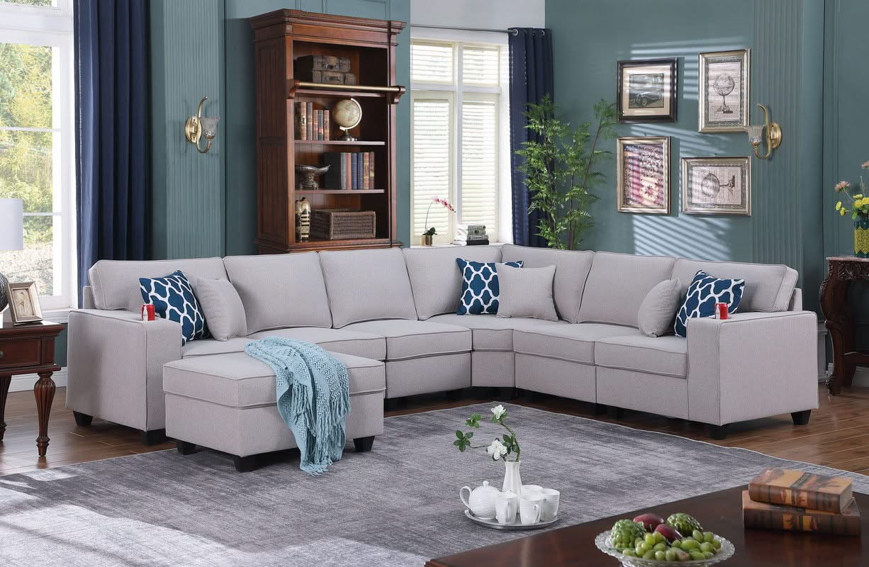 Cooper - Sectional Sofa With Ottomans And Cupholder - Image 2