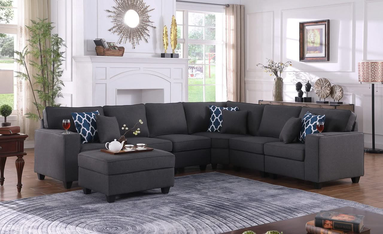 Cooper - Sectional Sofa With Ottomans And Cupholder - Image 3