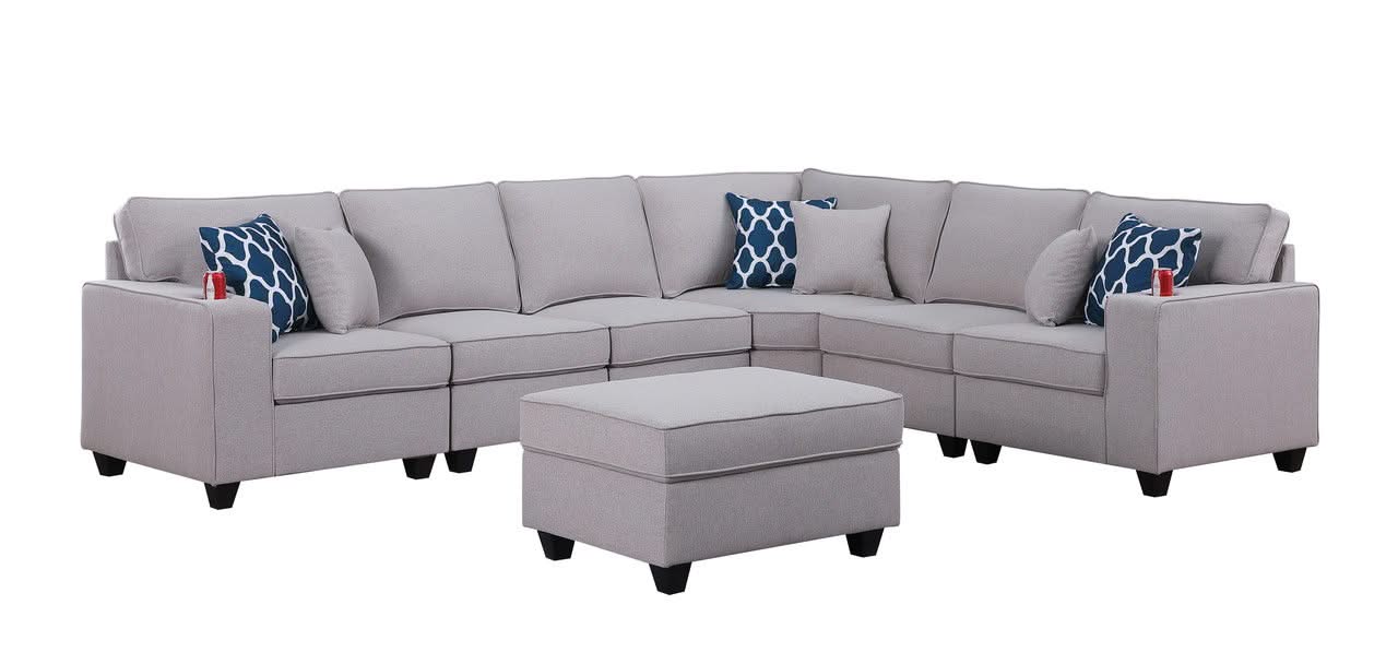 Cooper - Sectional Sofa With Ottomans And Cupholder - Image 8