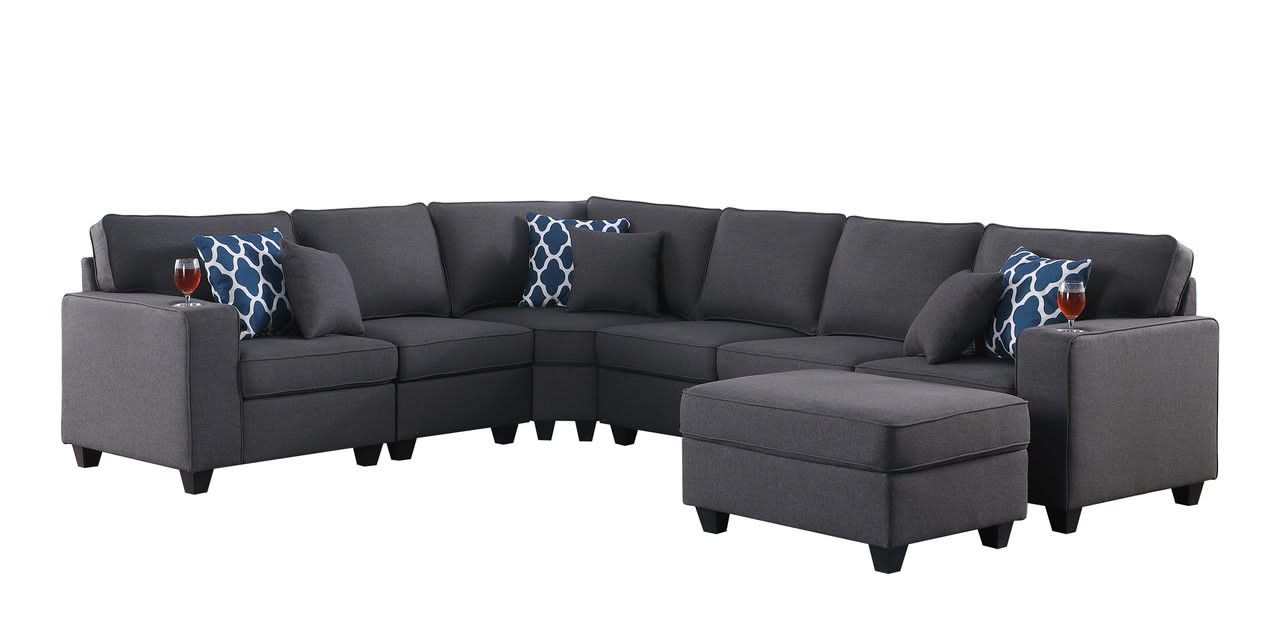 Cooper - Sectional Sofa With Ottomans And Cupholder - Image 9