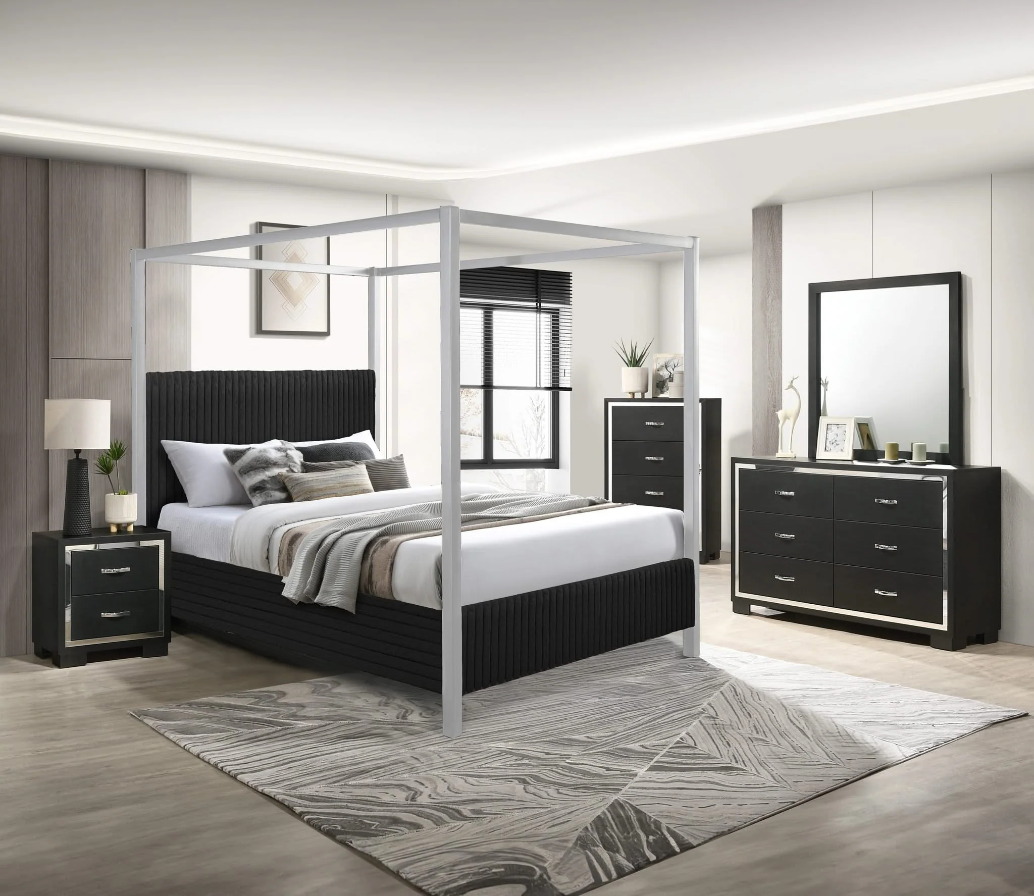 Cora - King Canopy Bed - Black - Image 2