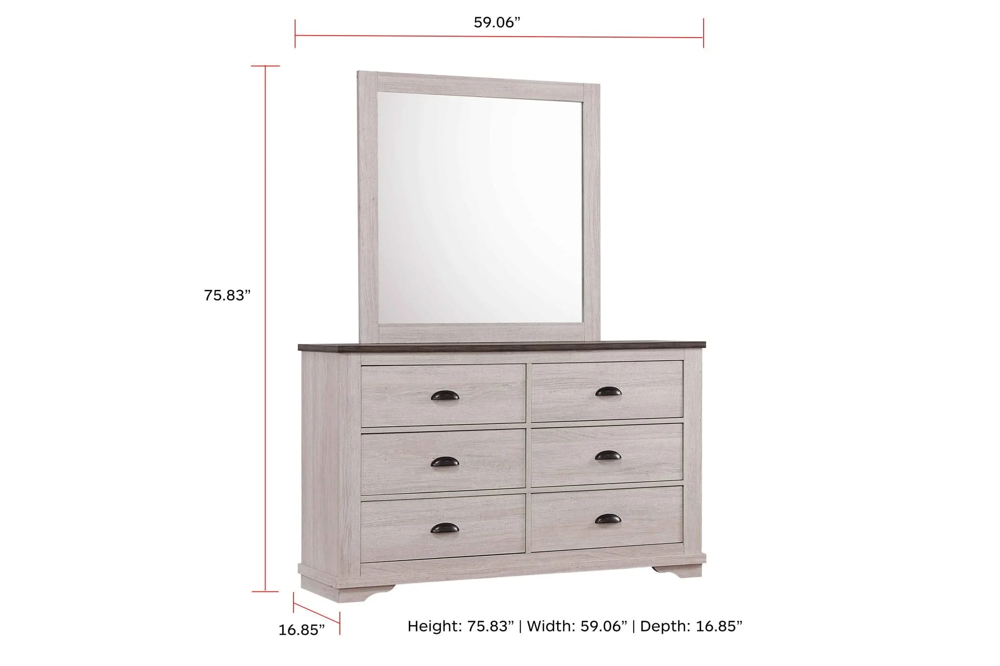 Coralee - Dresser - Chalk / Gray - Image 3