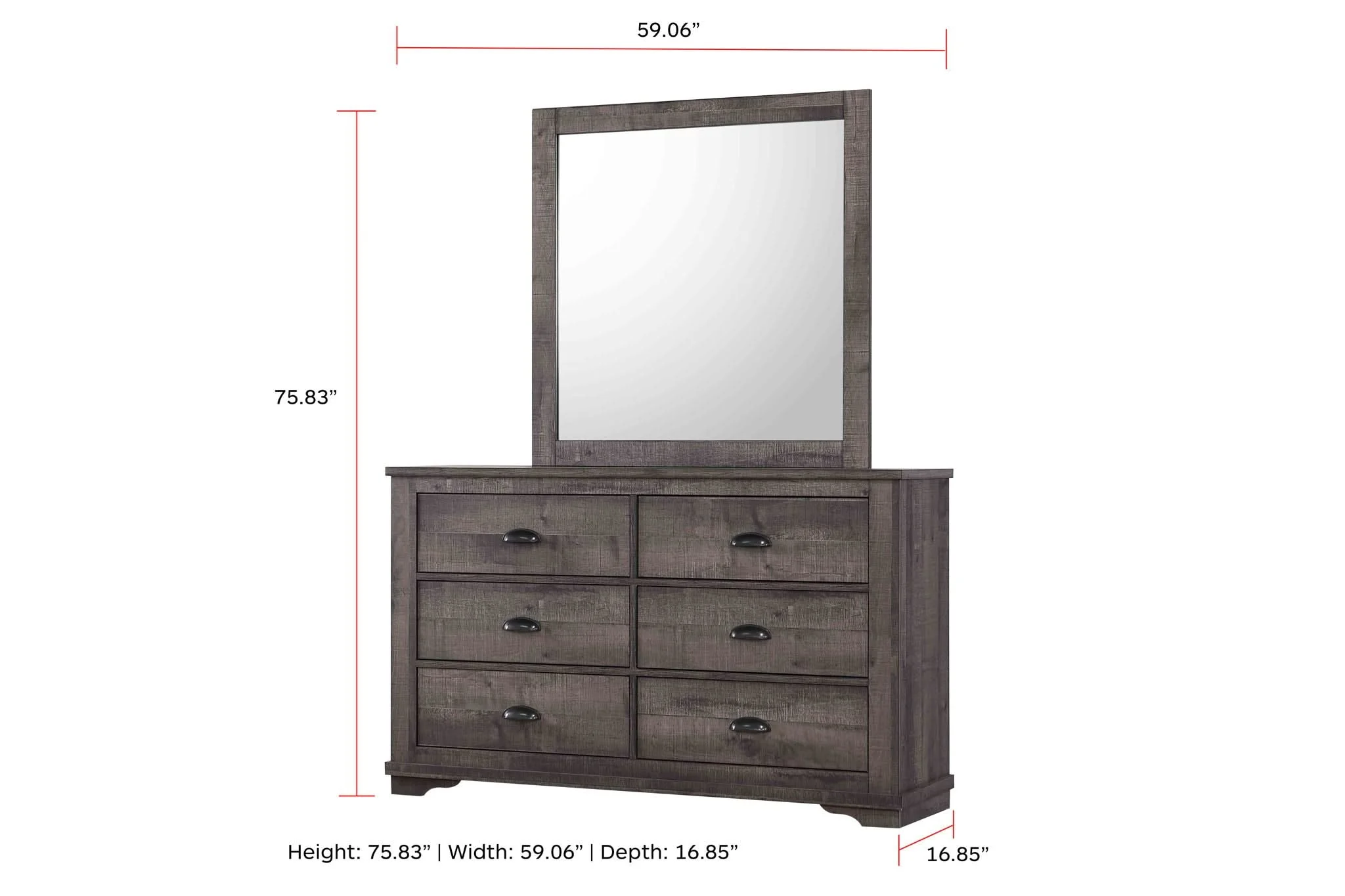 Coralee - Queen 5 Piece Bedroom Set - Dark Gray - Image 2