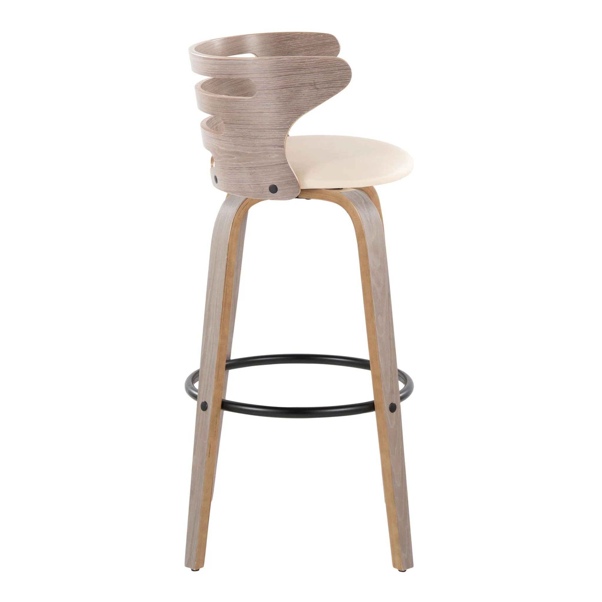 Cosini - Mid Century Modern Fixed Height, Barstool & Swivel And Round Footrest (Set of 2) - Image 4