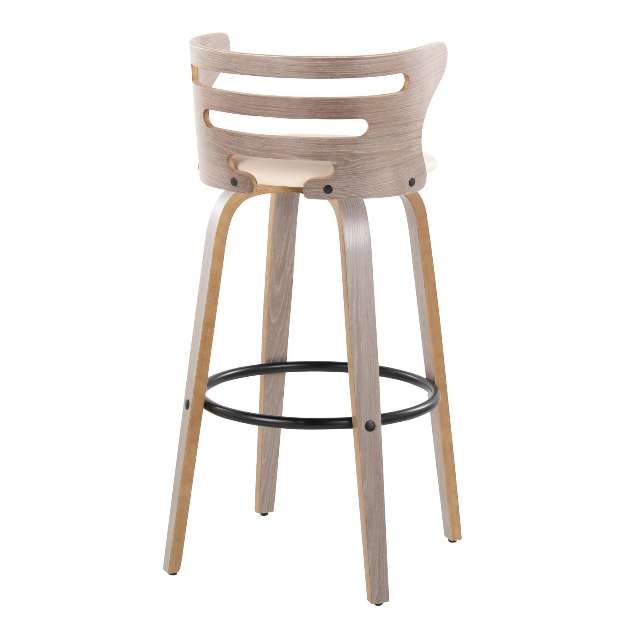 Cosini - Mid Century Modern Fixed Height, Barstool & Swivel And Round Footrest (Set of 2) - Image 6