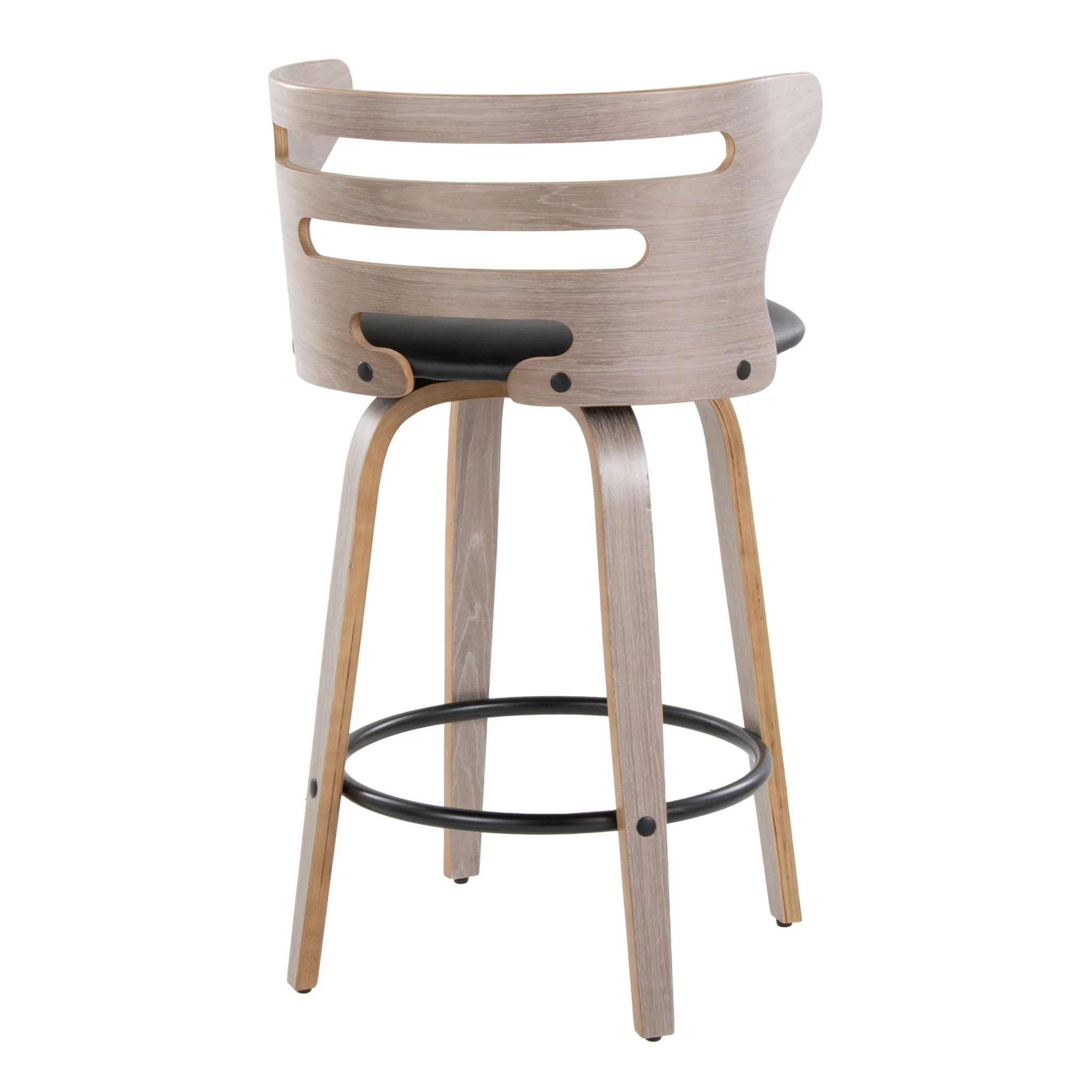 Cosini - Mid Century Modern Fixed Height Barstool With Swivel And Round Footrest (Set of 2) - Image 8