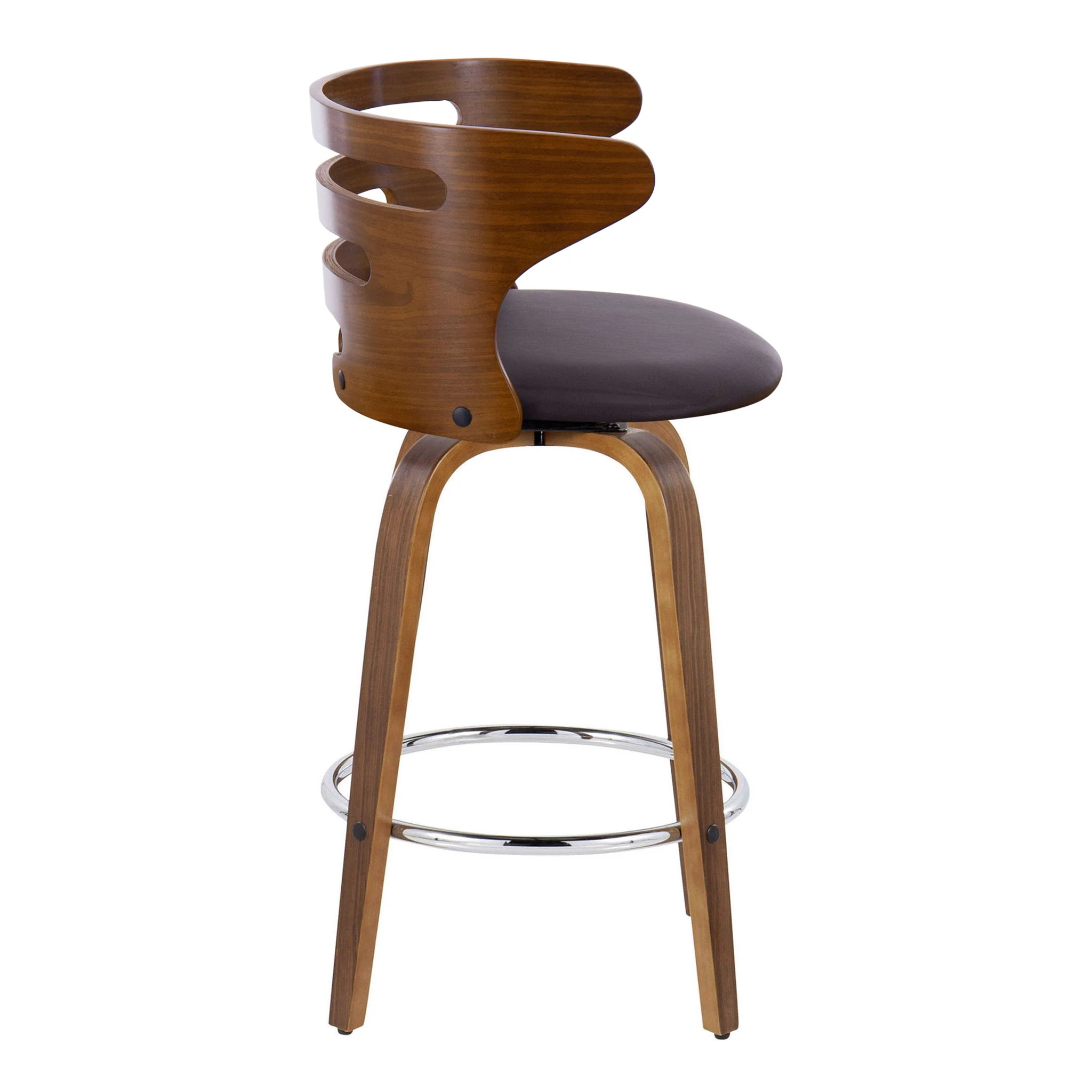 Cosini - Mid Century Modern Fixed Height Barstool With Swivel With Round Footrest (Set of 2) - Image 10