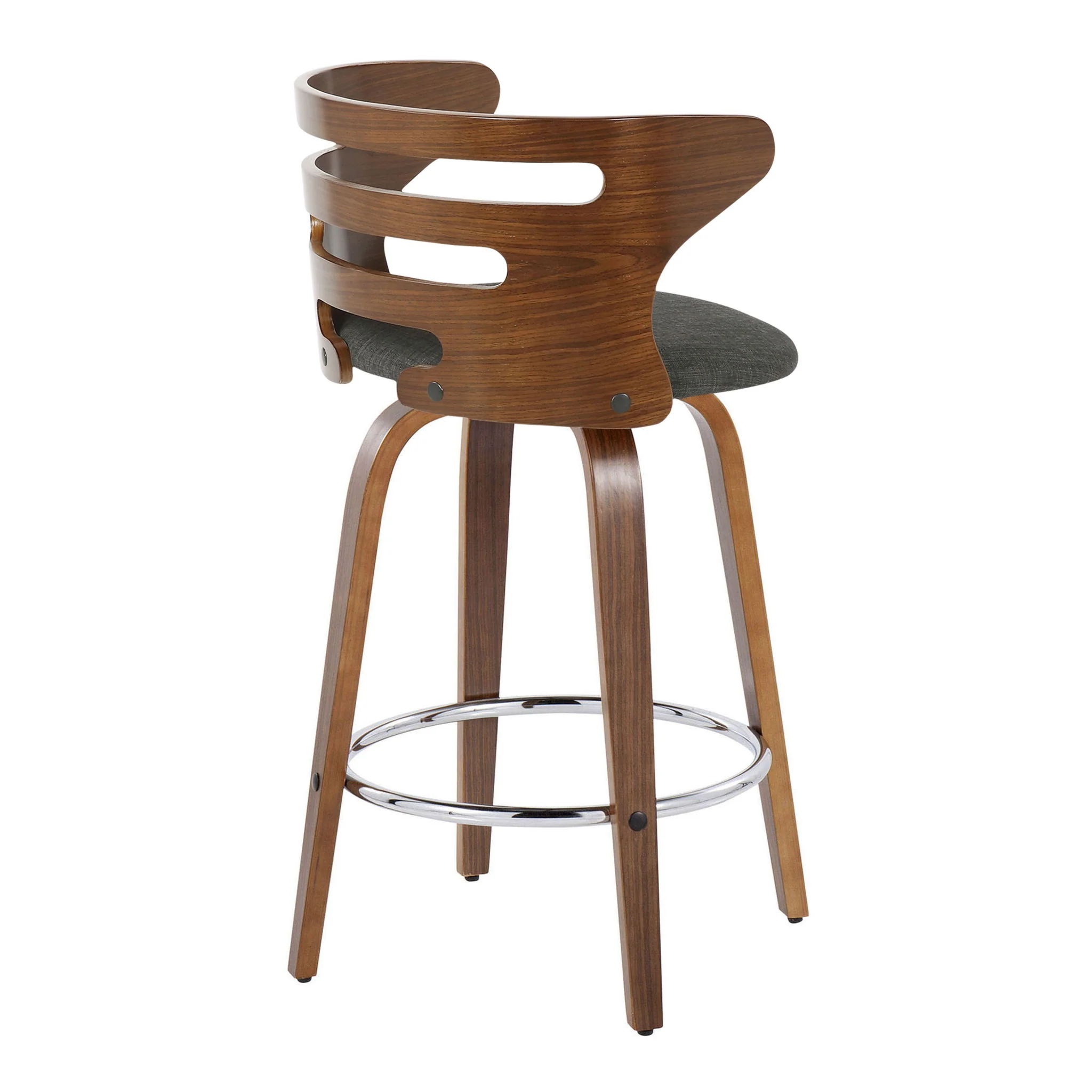 Cosini - Mid Century Modern Fixed Height Barstool With Swivel With Round Footrest (Set of 2) - Image 12