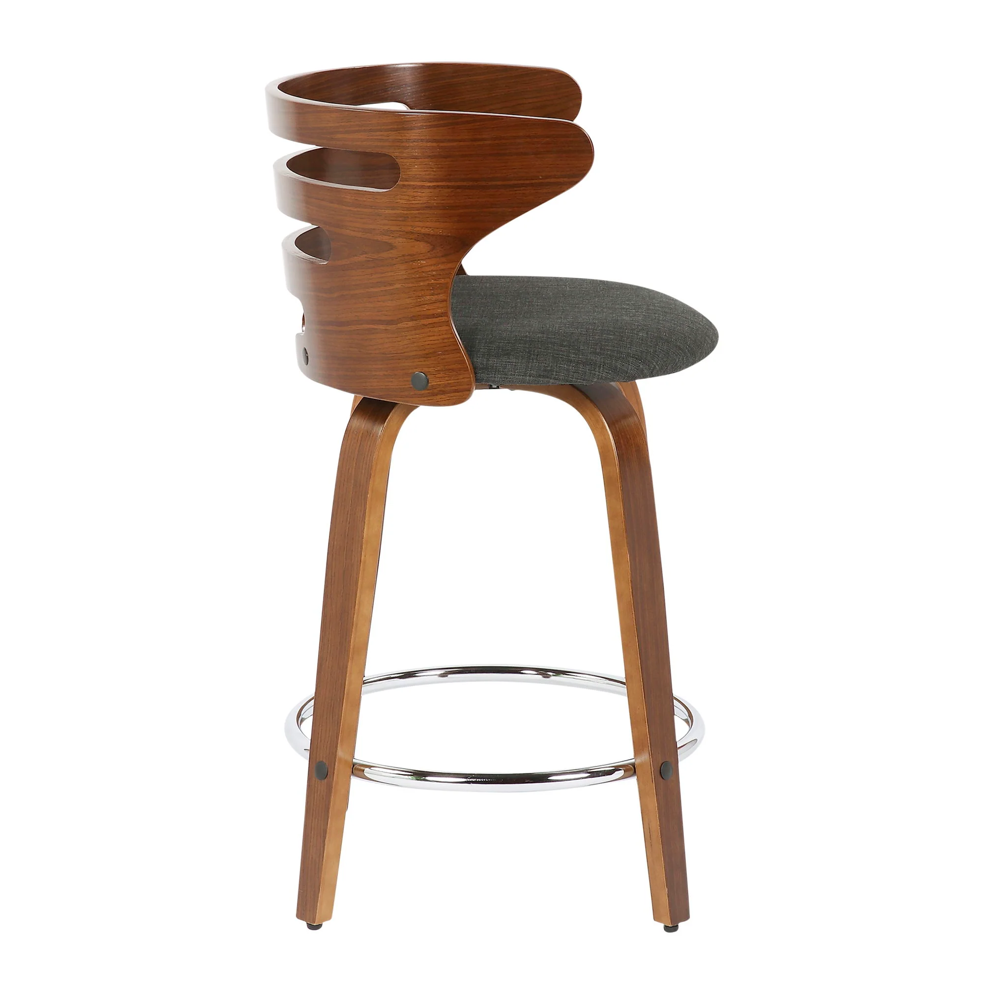 Cosini - Mid Century Modern Fixed Height Counter Stool With Footrest With Swivel (Set of 2) - Image 3