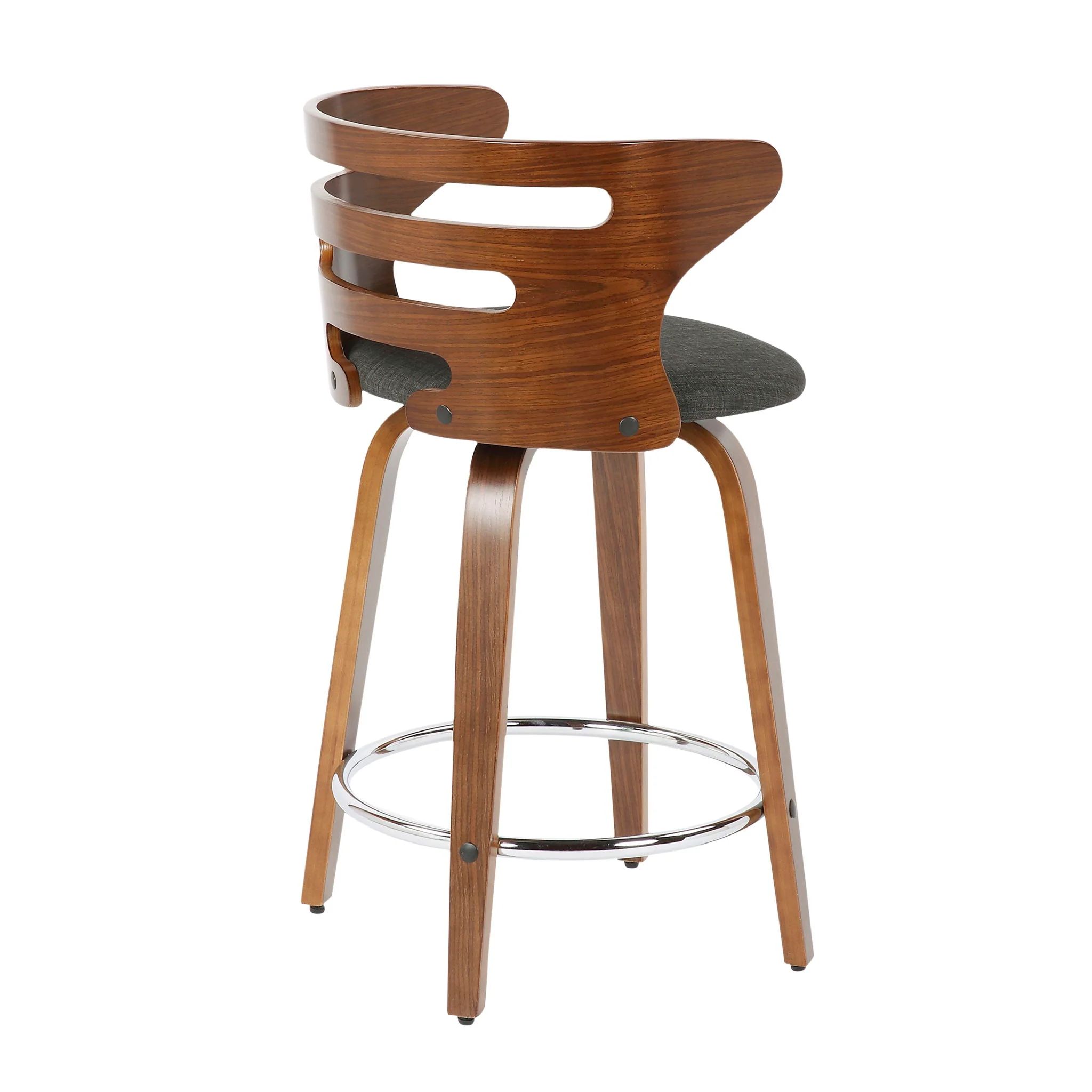 Cosini - Mid Century Modern Fixed Height Counter Stool With Footrest With Swivel (Set of 2) - Image 4