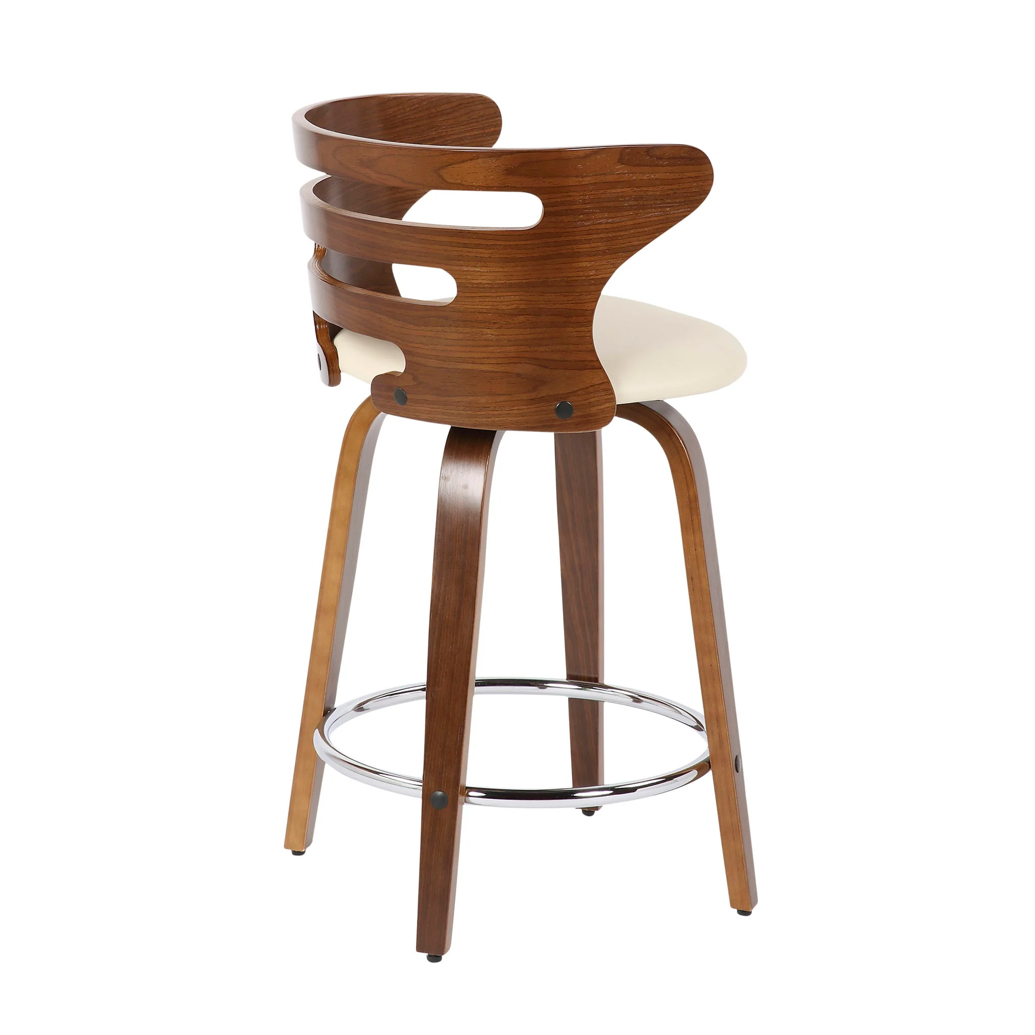 Cosini - Mid Century Modern Fixed Height Counter Stool With Footrest With Swivel (Set of 2) - Image 5