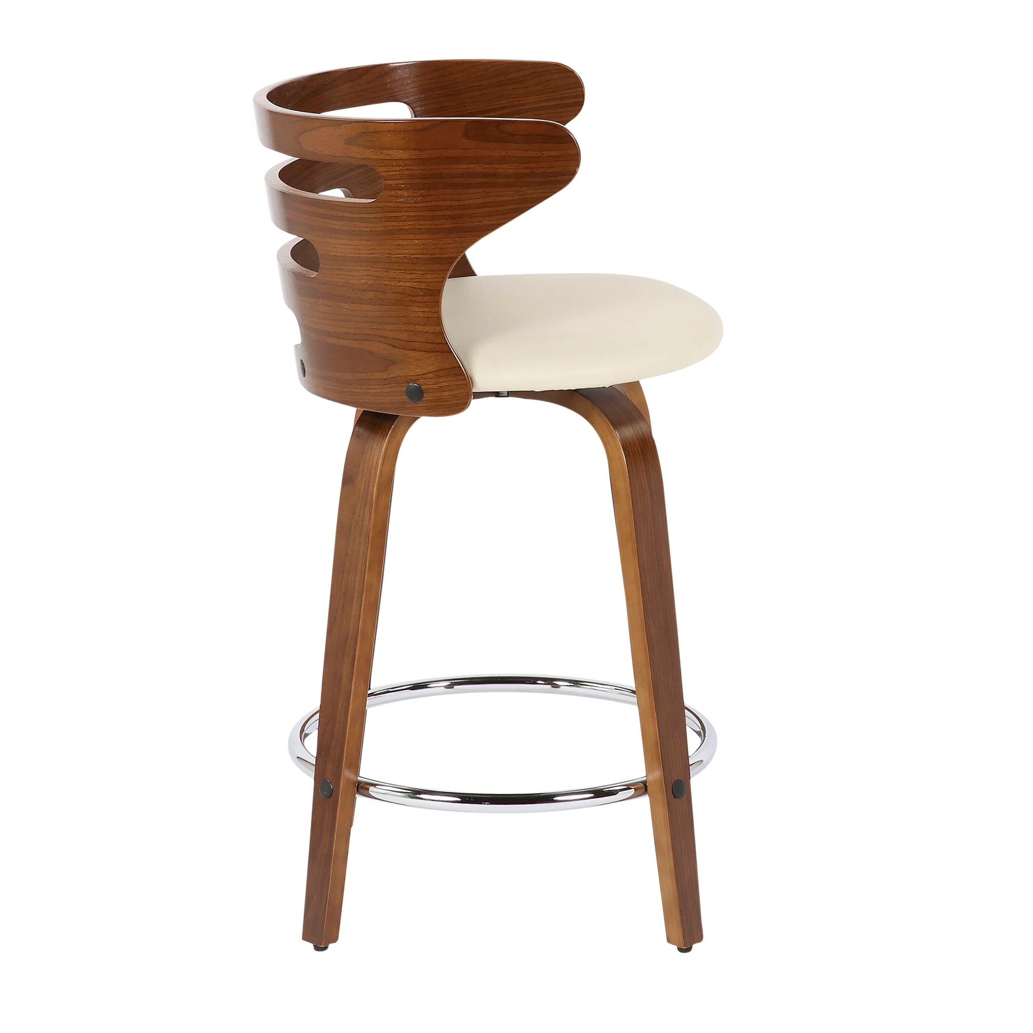 Cosini - Mid Century Modern Fixed Height Counter Stool With Footrest With Swivel (Set of 2) - Image 6