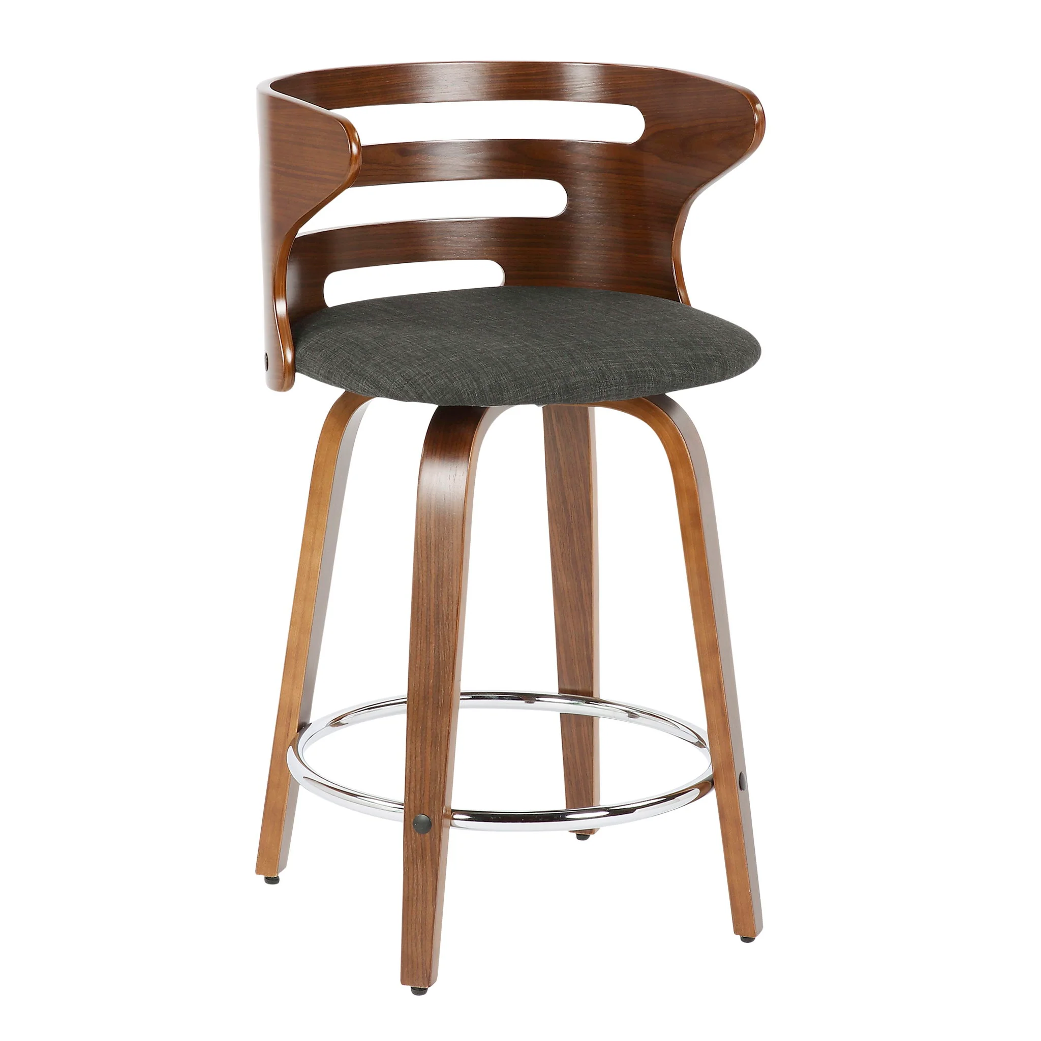 Cosini - Mid Century Modern Fixed Height Counter Stool With Footrest With Swivel (Set of 2) - Image 8