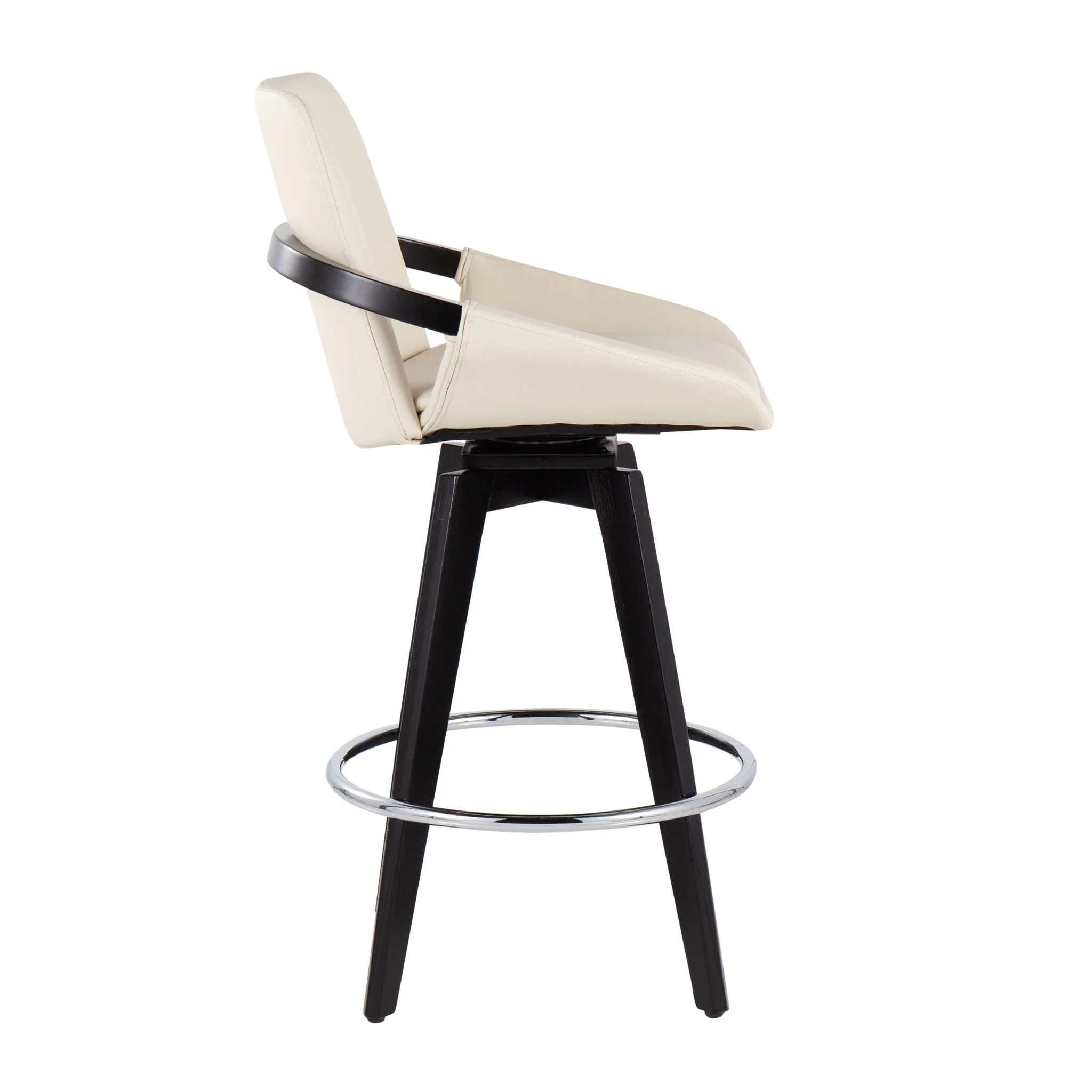 Cosmo - Contemporary Fixed Height Counter Stool With Swivel And Round Footrest (Set of 2) - Image 7
