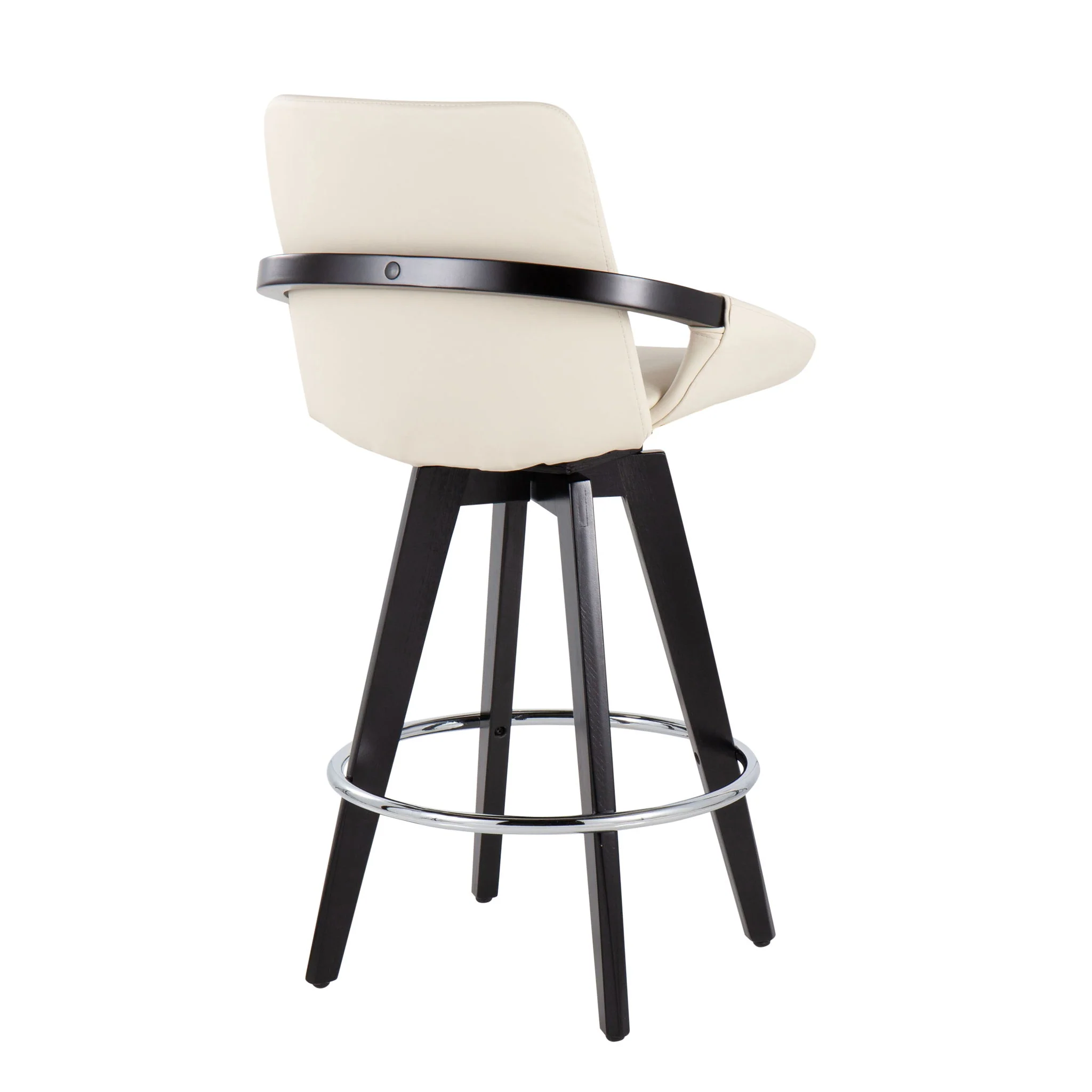 Cosmo - Contemporary Fixed Height Counter Stool With Swivel And Round Footrest (Set of 2) - Image 8