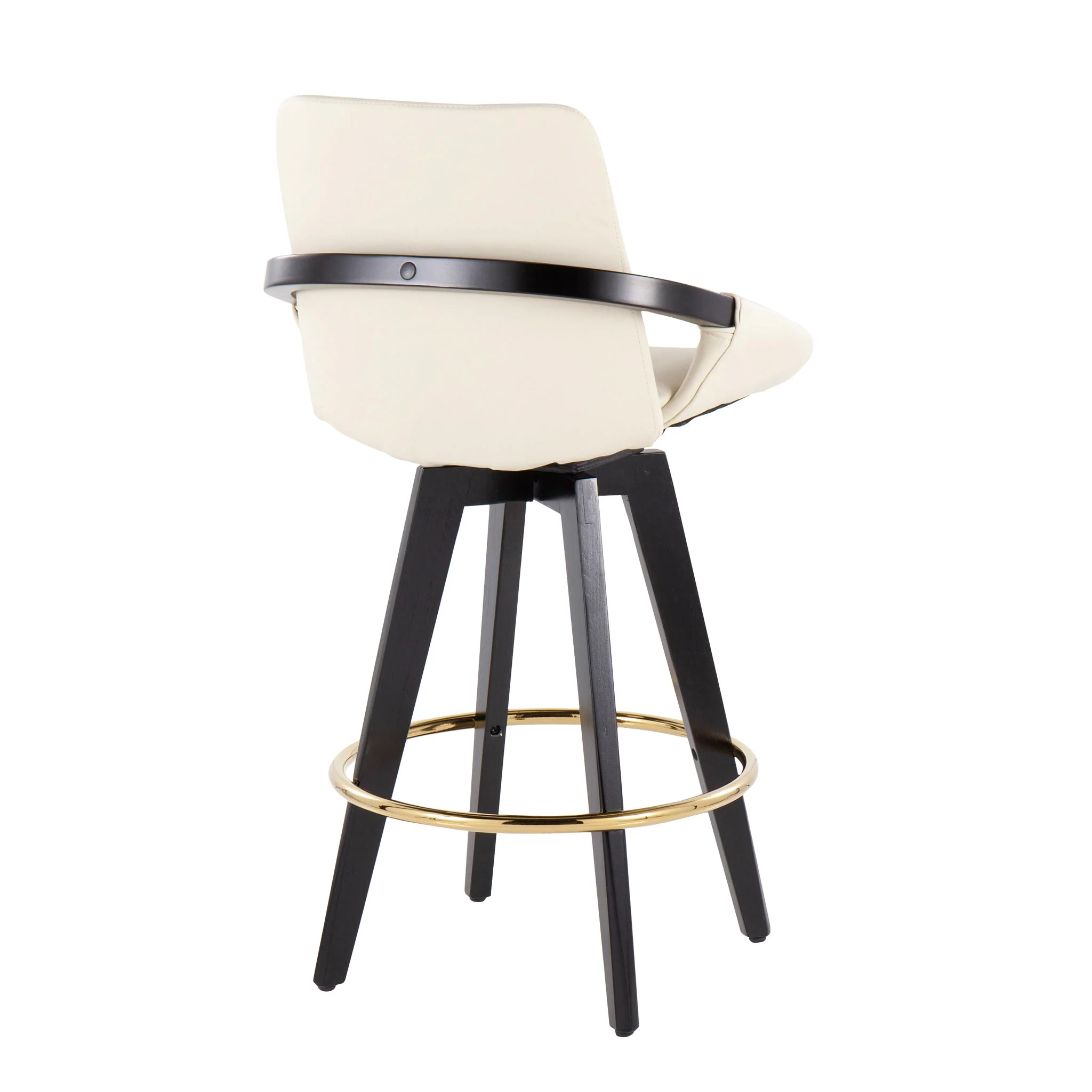 Cosmo - Contemporary Fixed Height Counter Stool With Swivel With Round Footrest (Set of 2) - Image 3